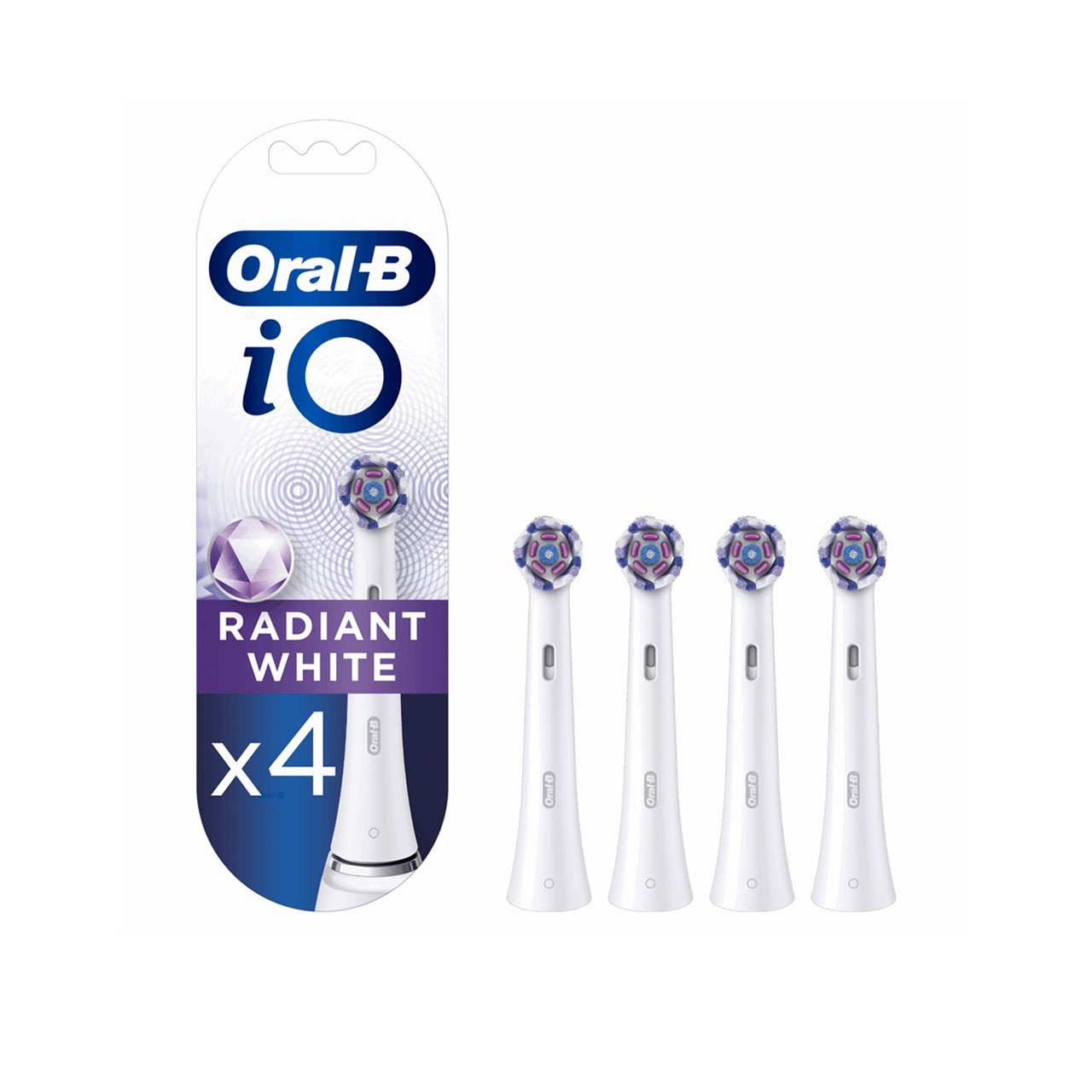 Oral-B iO Radiant White Replacement Head Electric Toothbrush White x4