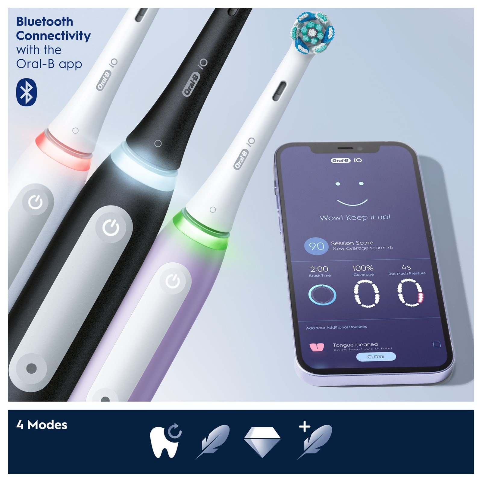 Oral-B iO Radiant White Replacement Head Electric Toothbrush White x4