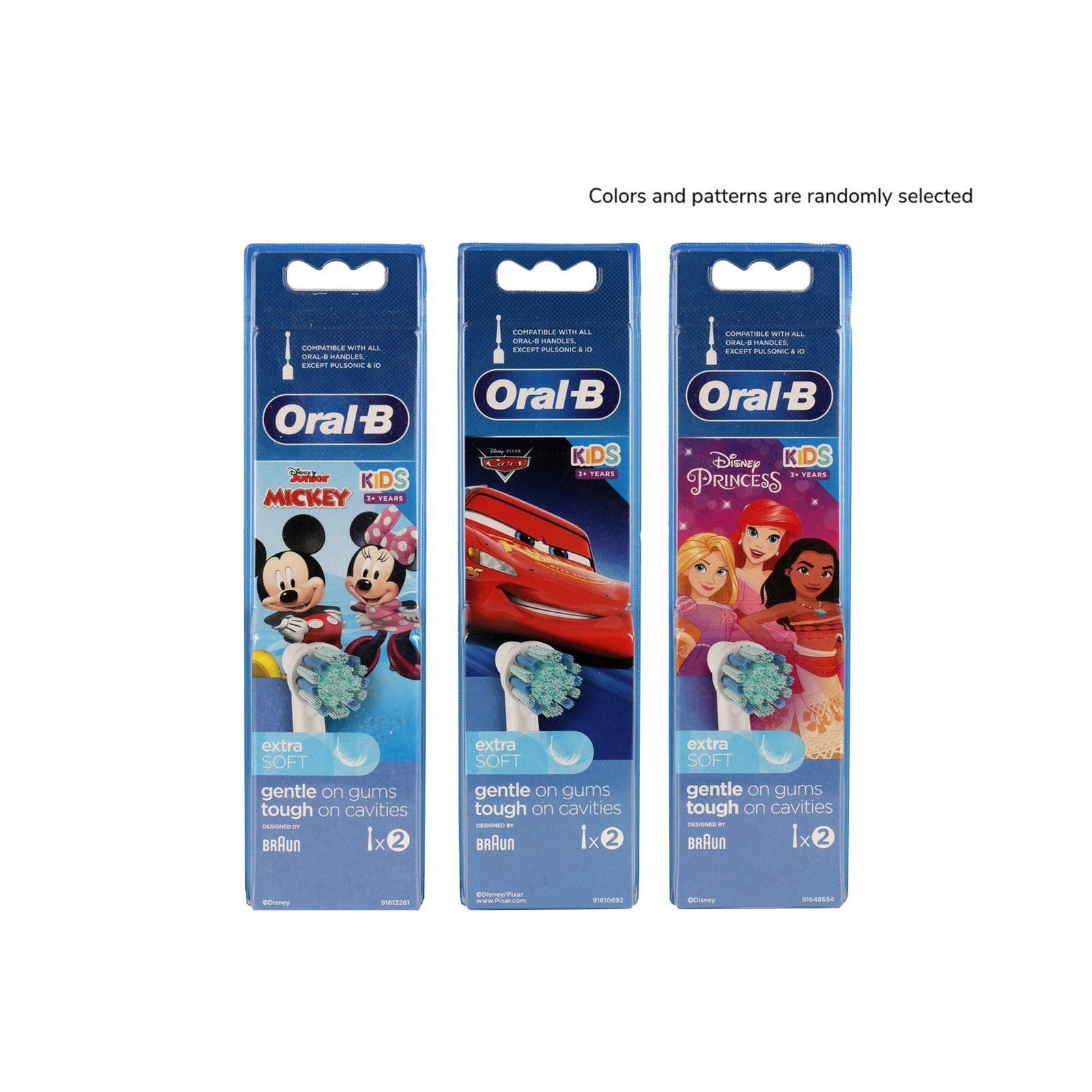 Oral-B Kids 3+ Years Replacement Head Electric Toothbrush Disney Princess/Cars/Mickey x2