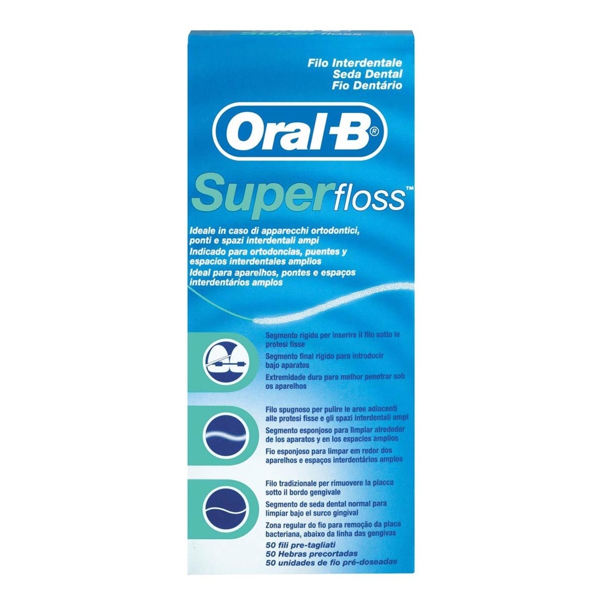 Oral-B Superfloss Mint 50 Pre-Cut Strands
