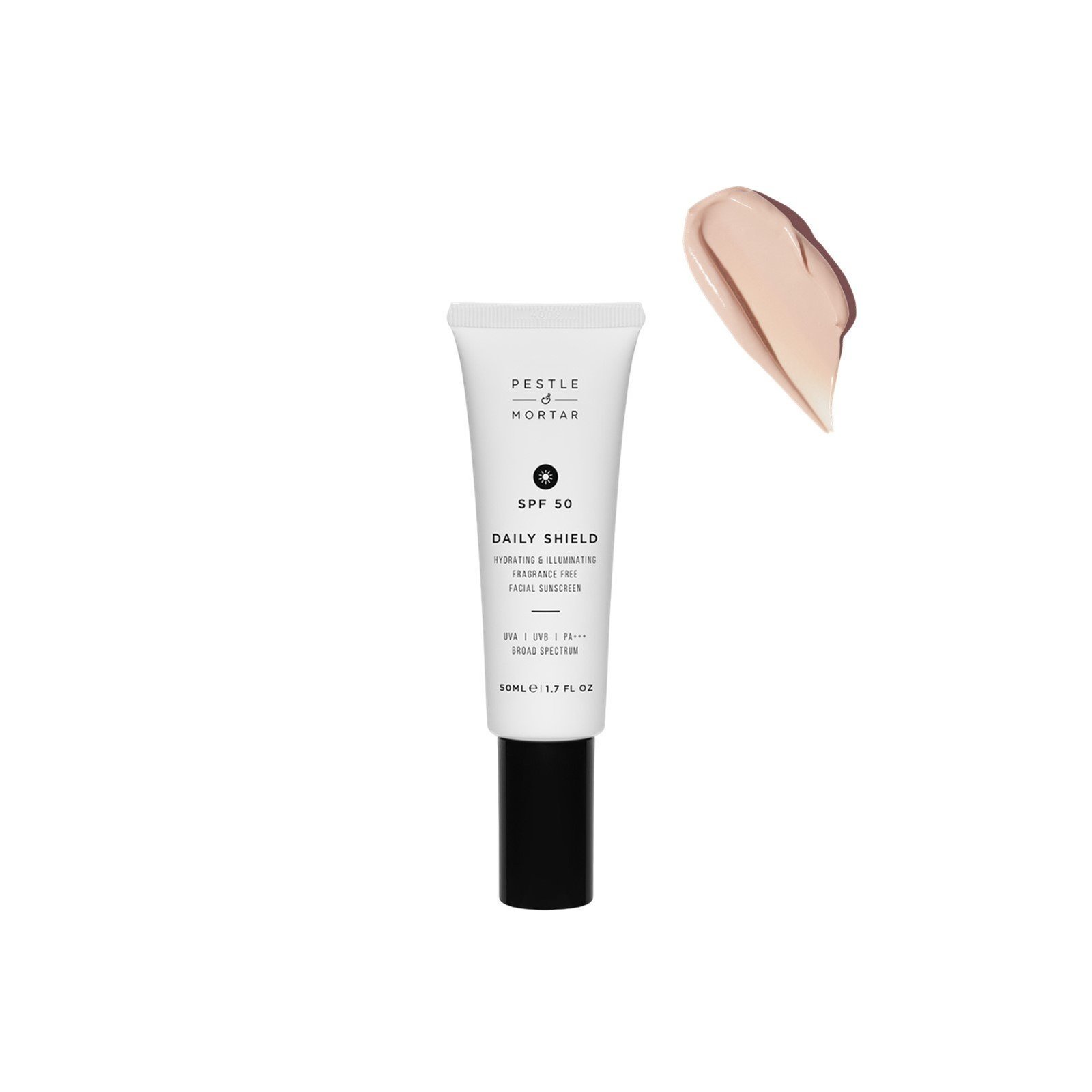 Pestle & Mortar Daily Shield Hydrating & Illuminating Facial Sunscreen SPF50 50ml