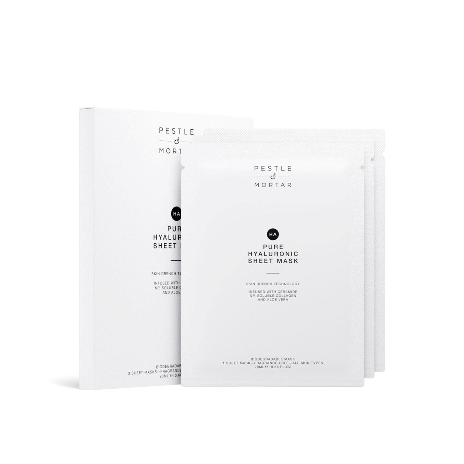 Pestle & Mortar Pure Hyaluronic Sheet Mask x3 (068floz x3)