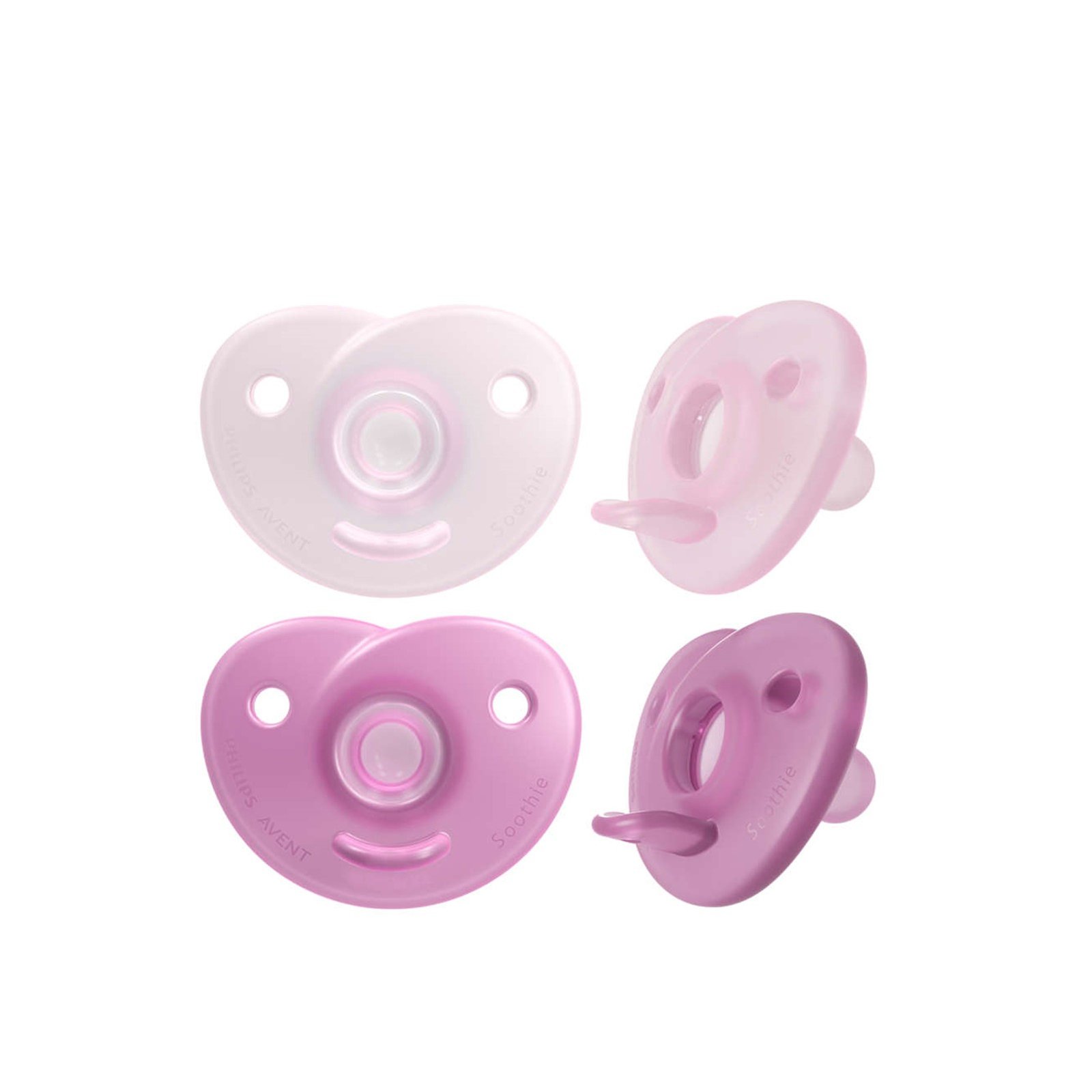 Philips Avent Soothie Silicone Pacifier 0-6m Pink x2