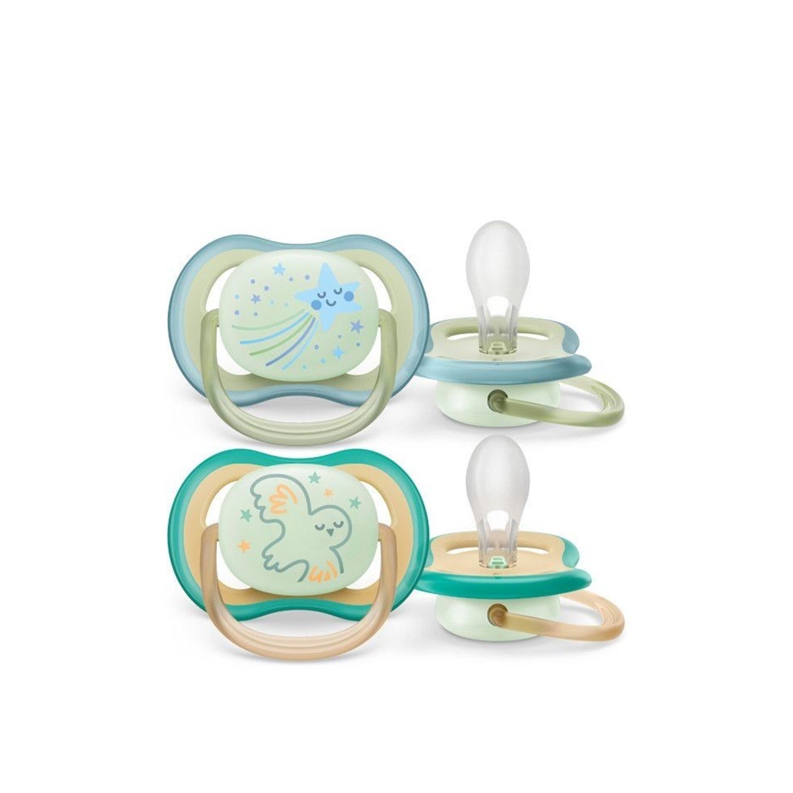 Philips Avent Ultra Air Night-Time Pacifier 0-6m Blue x2