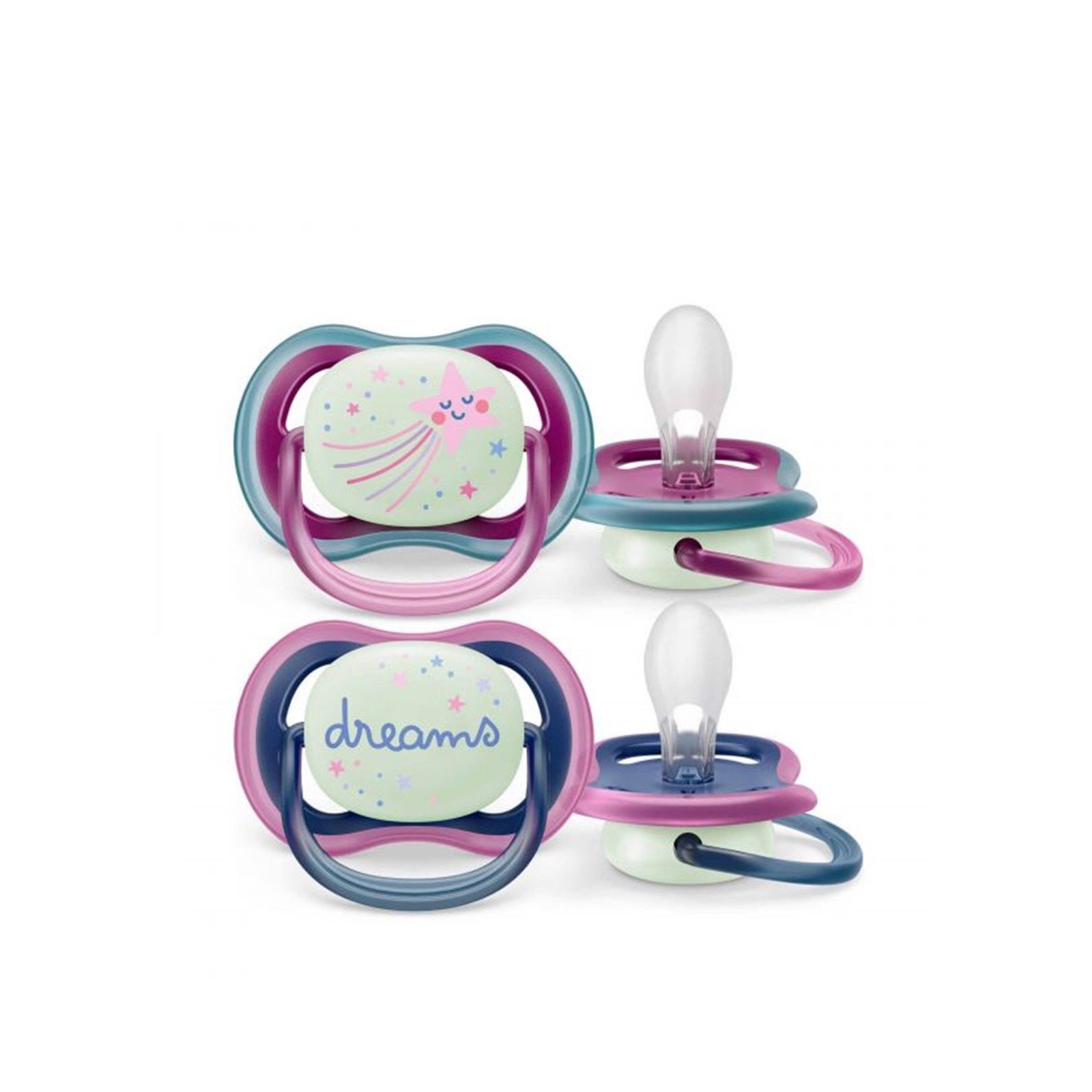 Philips Avent Ultra Air Night-Time Pacifier 6-18m Dreams/Star  x2