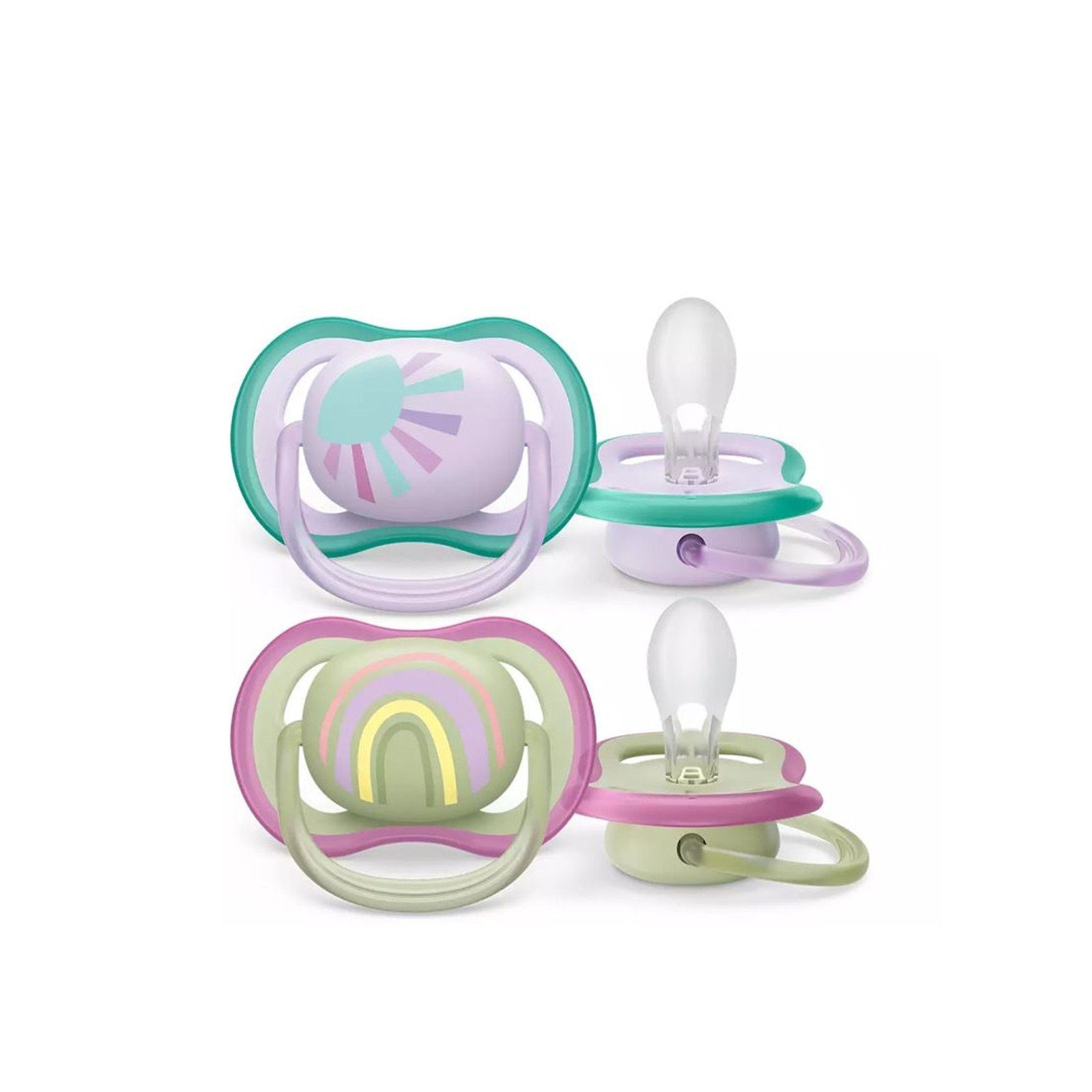 Philips Avent Ultra Air Pacifier 0-6m Green/Purple x2
