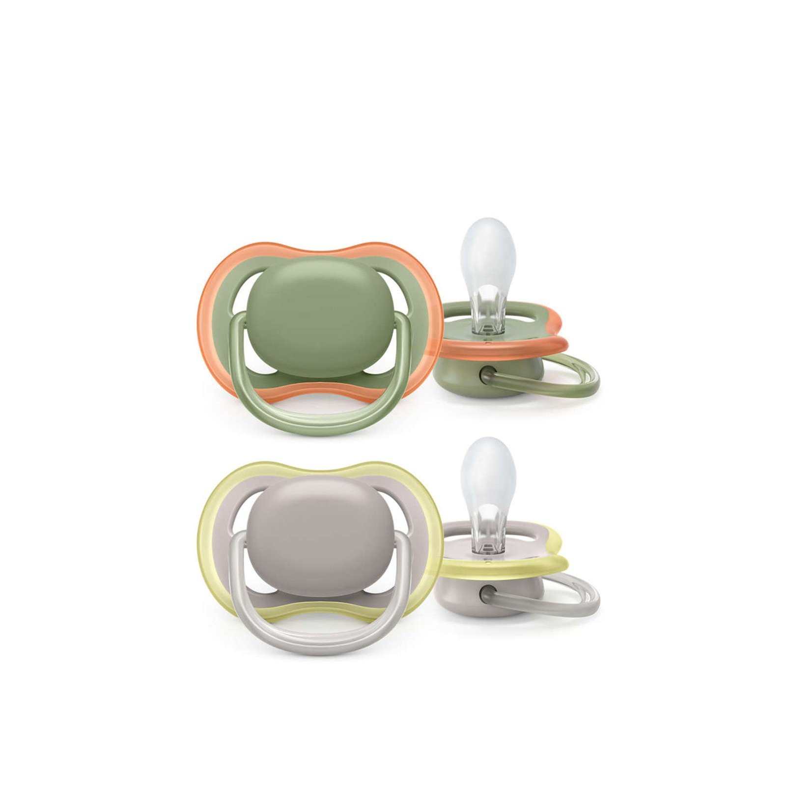 Philips Avent Ultra Air Pacifier 6-18m Green/Grey x2