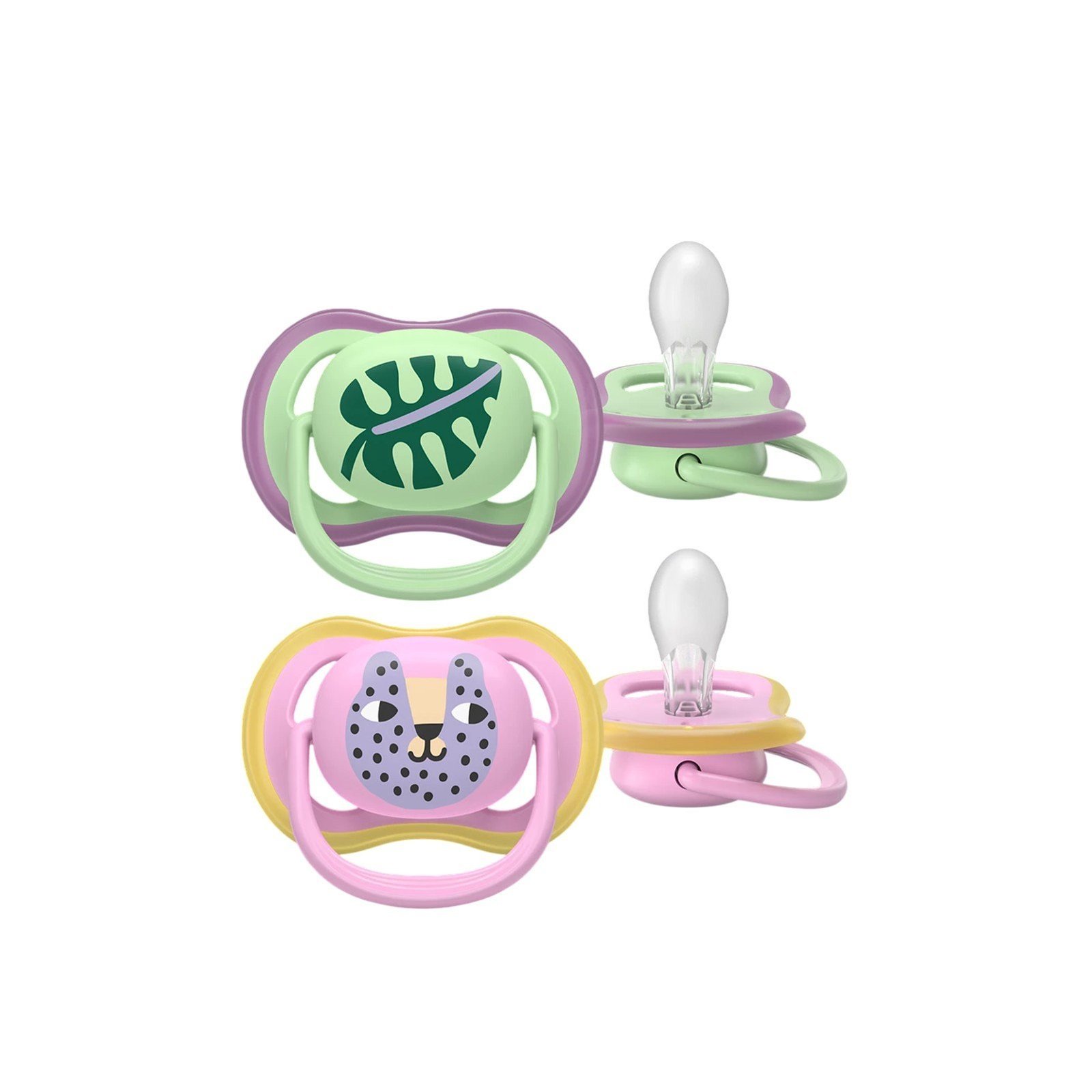 Philips Avent Ultra Air Pacifier 6-18m Green/Pink x2