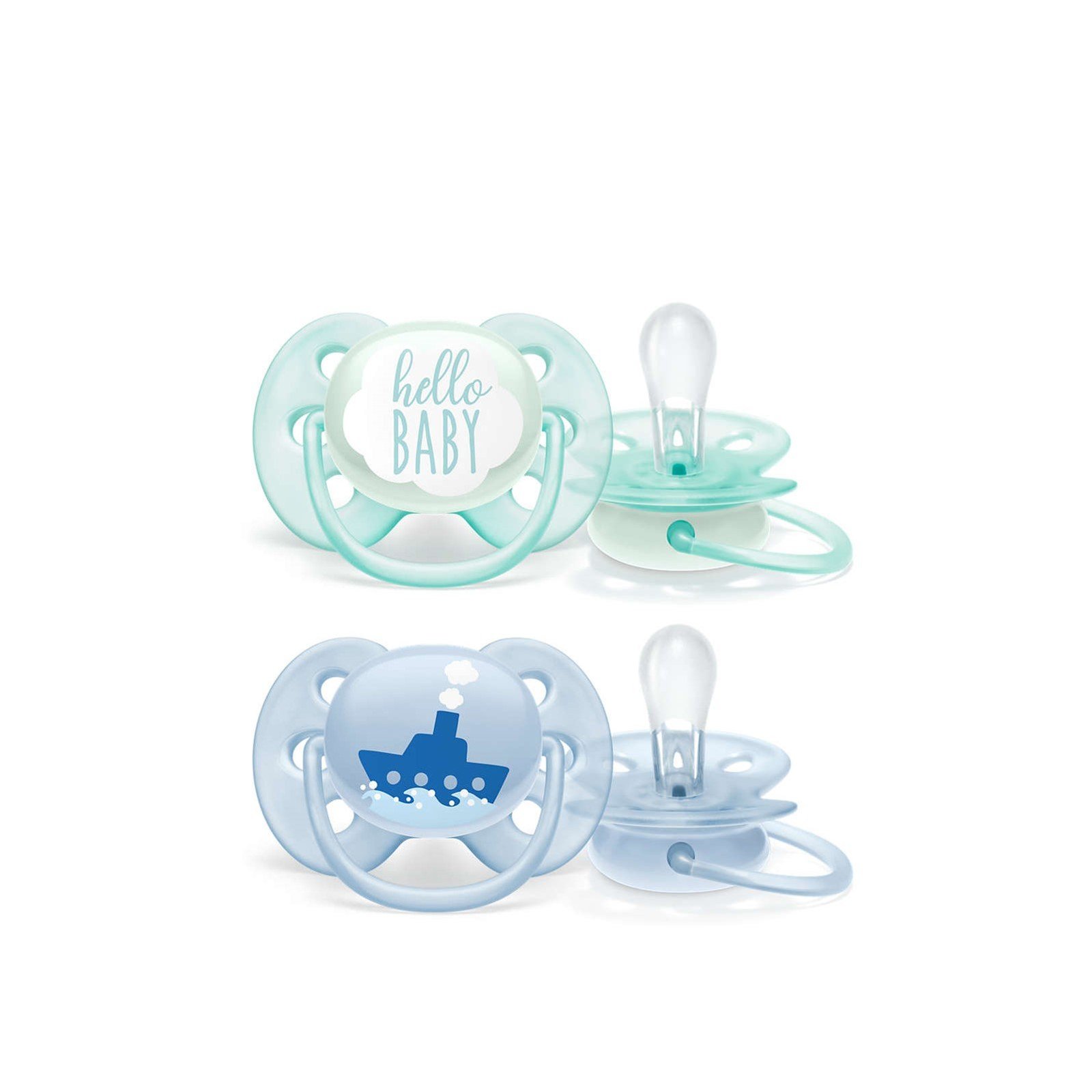Philips Avent Ultra Soft Pacifier 0-6m Blue x2