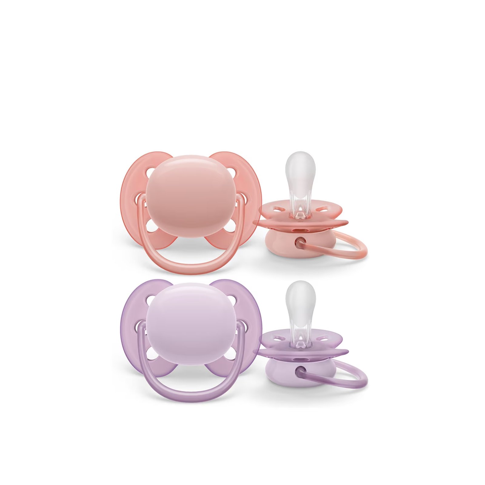Philips Avent Ultra Soft Pacifier 0-6m Rose/Purple x2