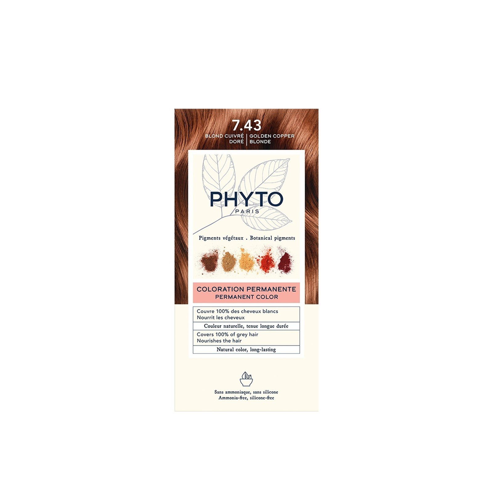Phytocolor Permanent Color Shade 7.43 Copper Golden Blonde