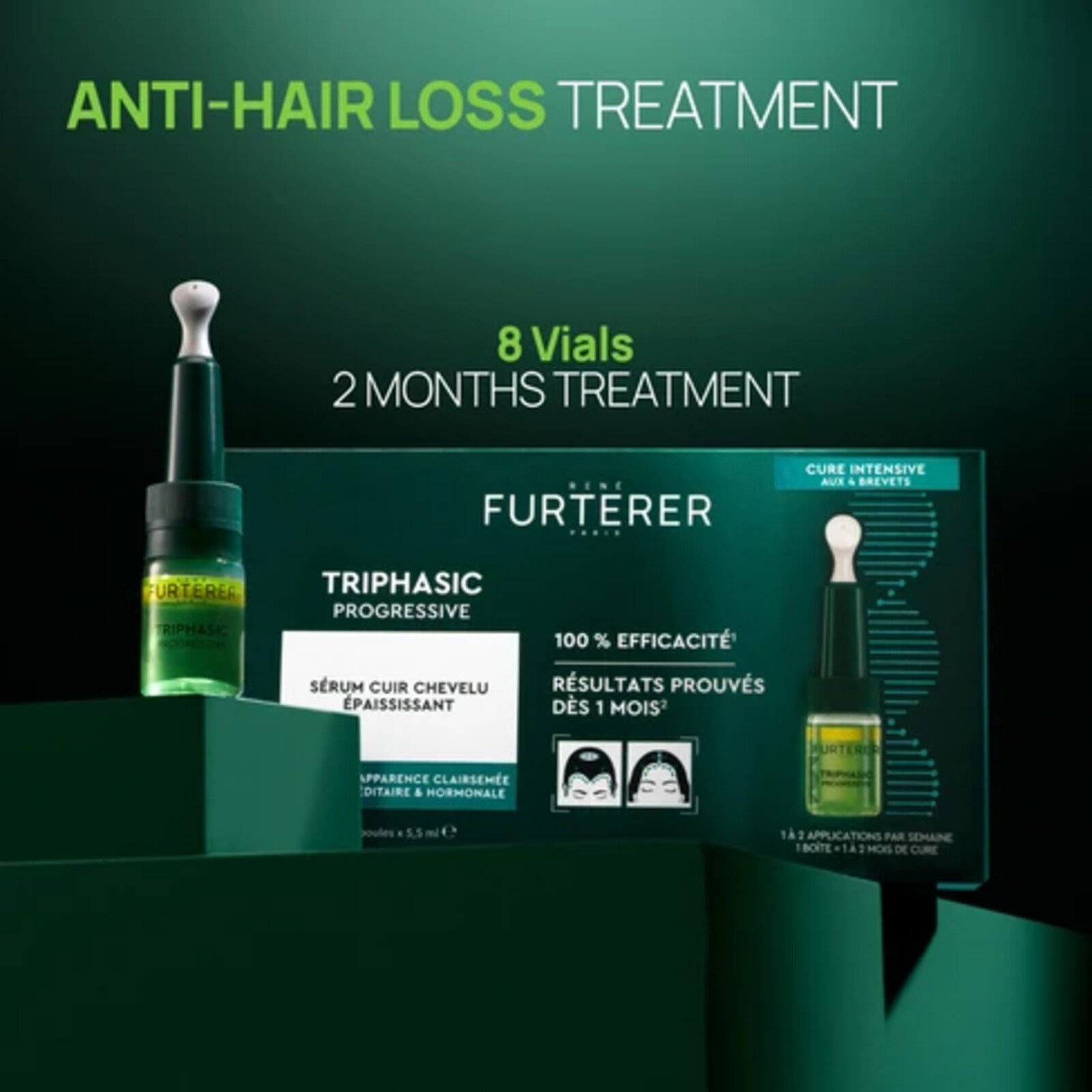 René Furterer Triphasic Progressive Langlebigkeit & Dichte Anti-Haarausfall Behandlung 8x5.5ml