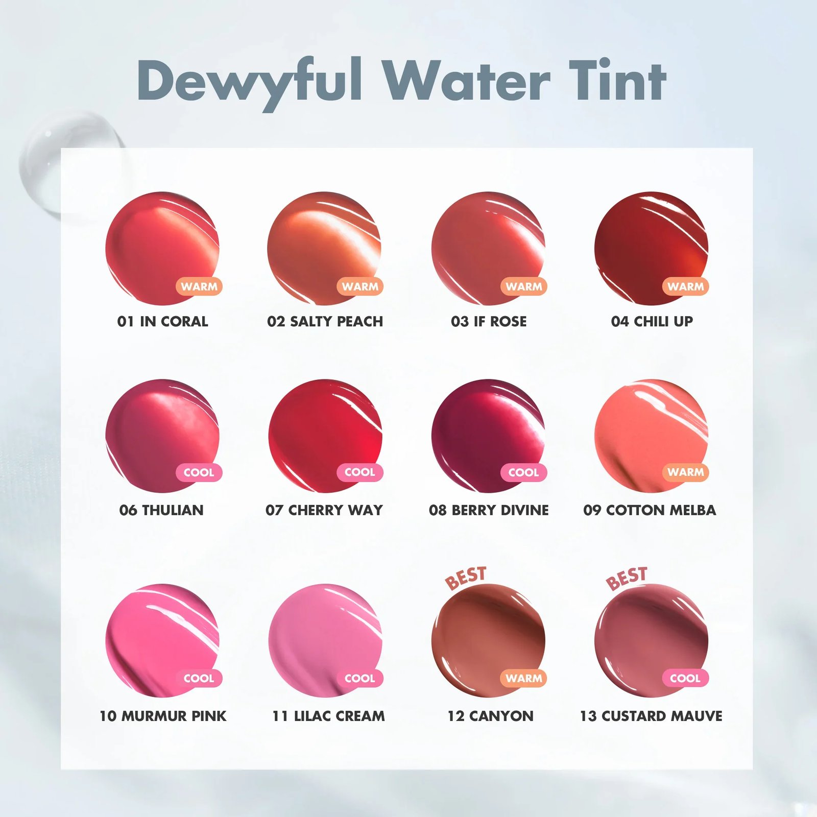 Romand Dewyful Water Tint 01 In Coral 5.0g