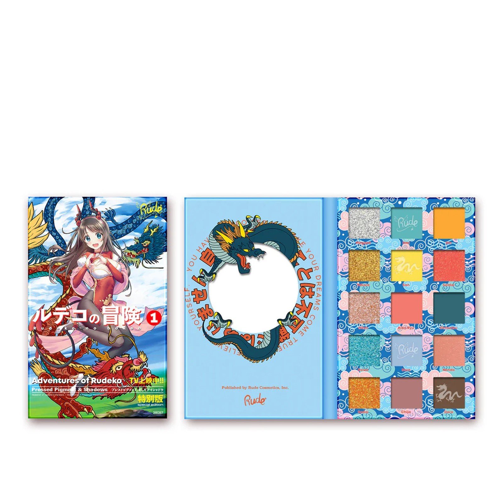 Rude Cosmetics Manga Collection Pressed Pigments & Shadows Palette Adventures of Rudeko Qatar Delivery