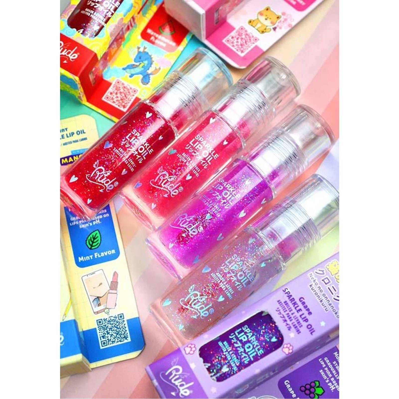 Rude Cosmetics Manga Collection Sparkle Lip Oil Grape 4g (0.14oz)