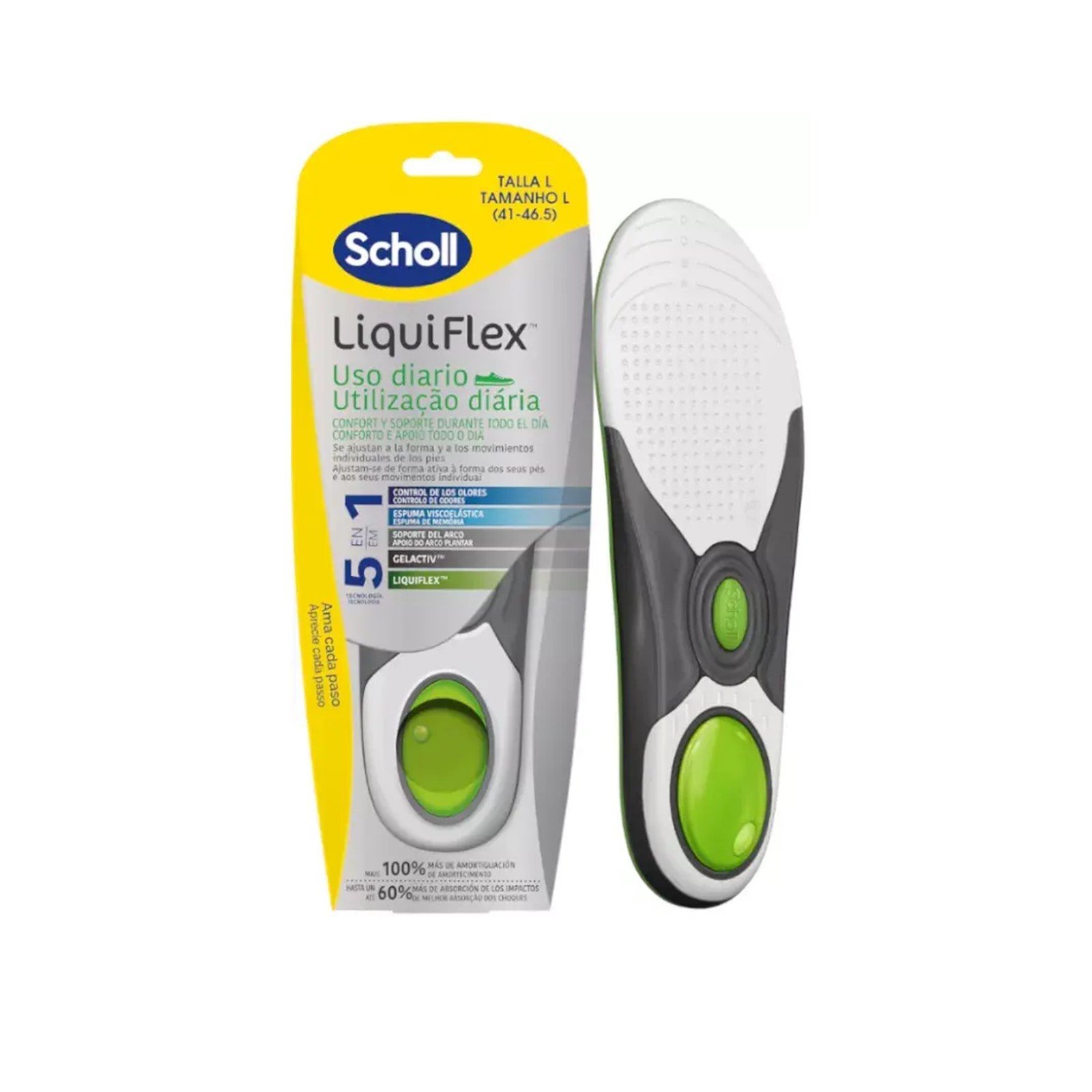 Scholl LiquiFlex 5-In-1 Everyday Insoles L x2