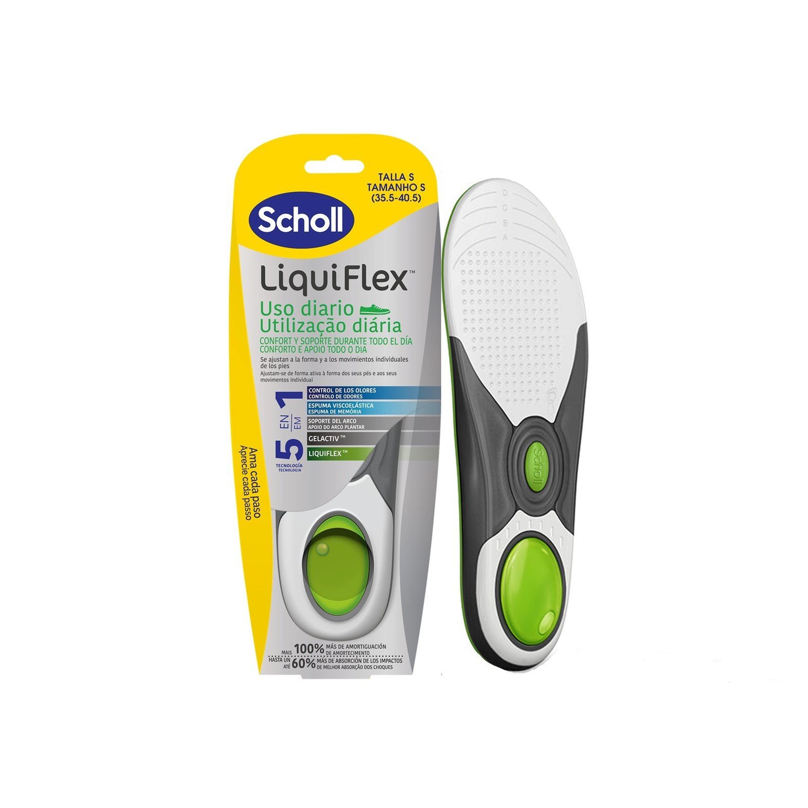 Scholl LiquiFlex 5-In-1 Everyday Insoles S x2