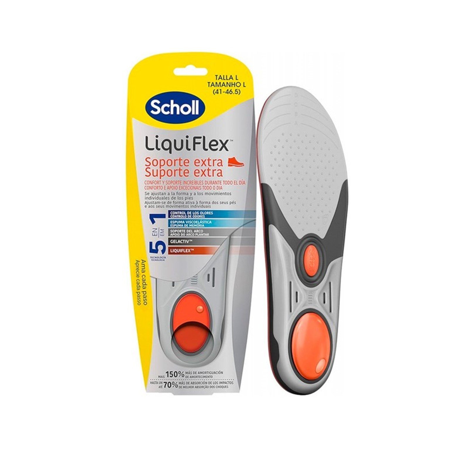 Scholl LiquiFlex 5-In-1 Extra Support Insoles L x2