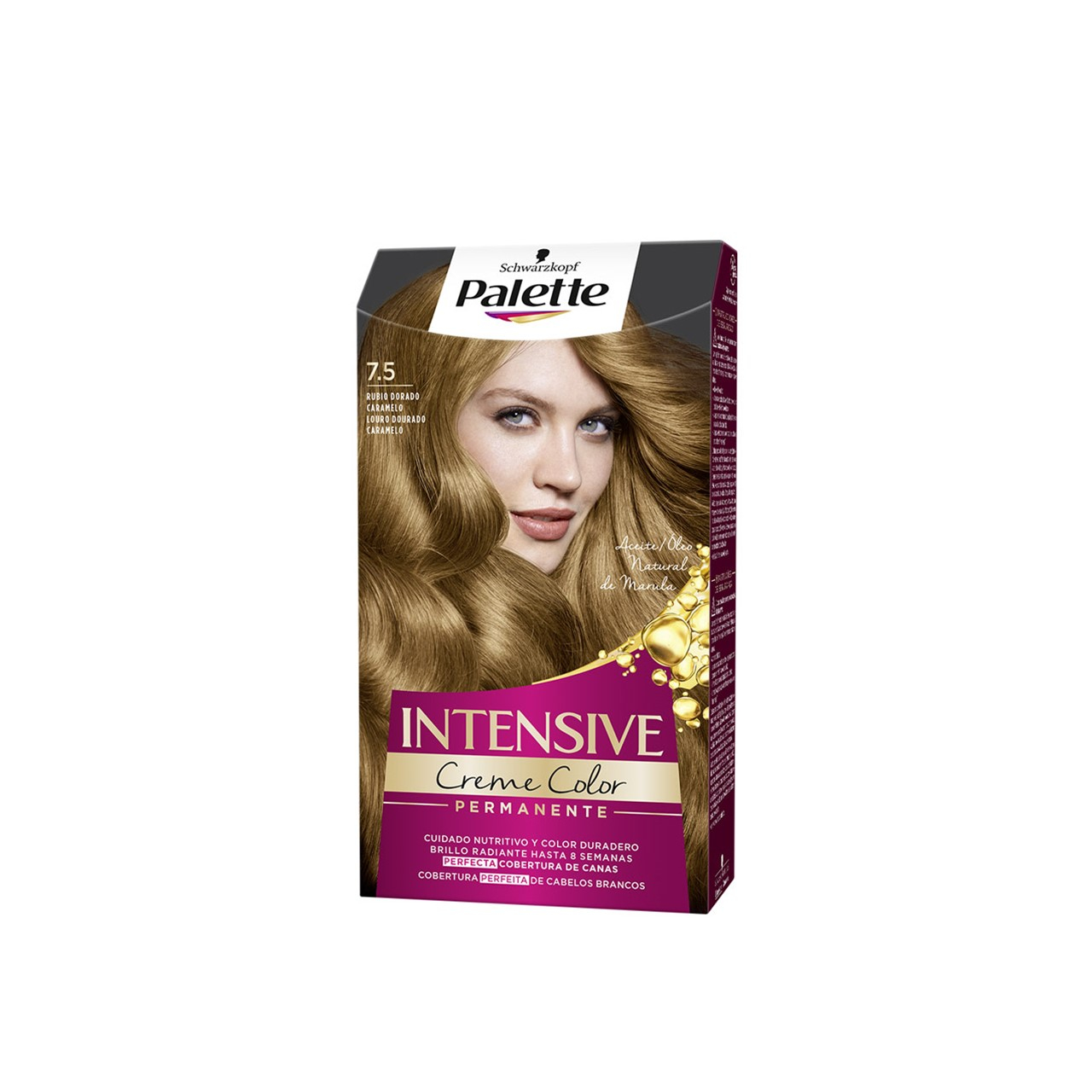 Schwarzkopf Palette Intensive Creme Color Permanent Hair Dye 7.5 Caramel Golden Blonde