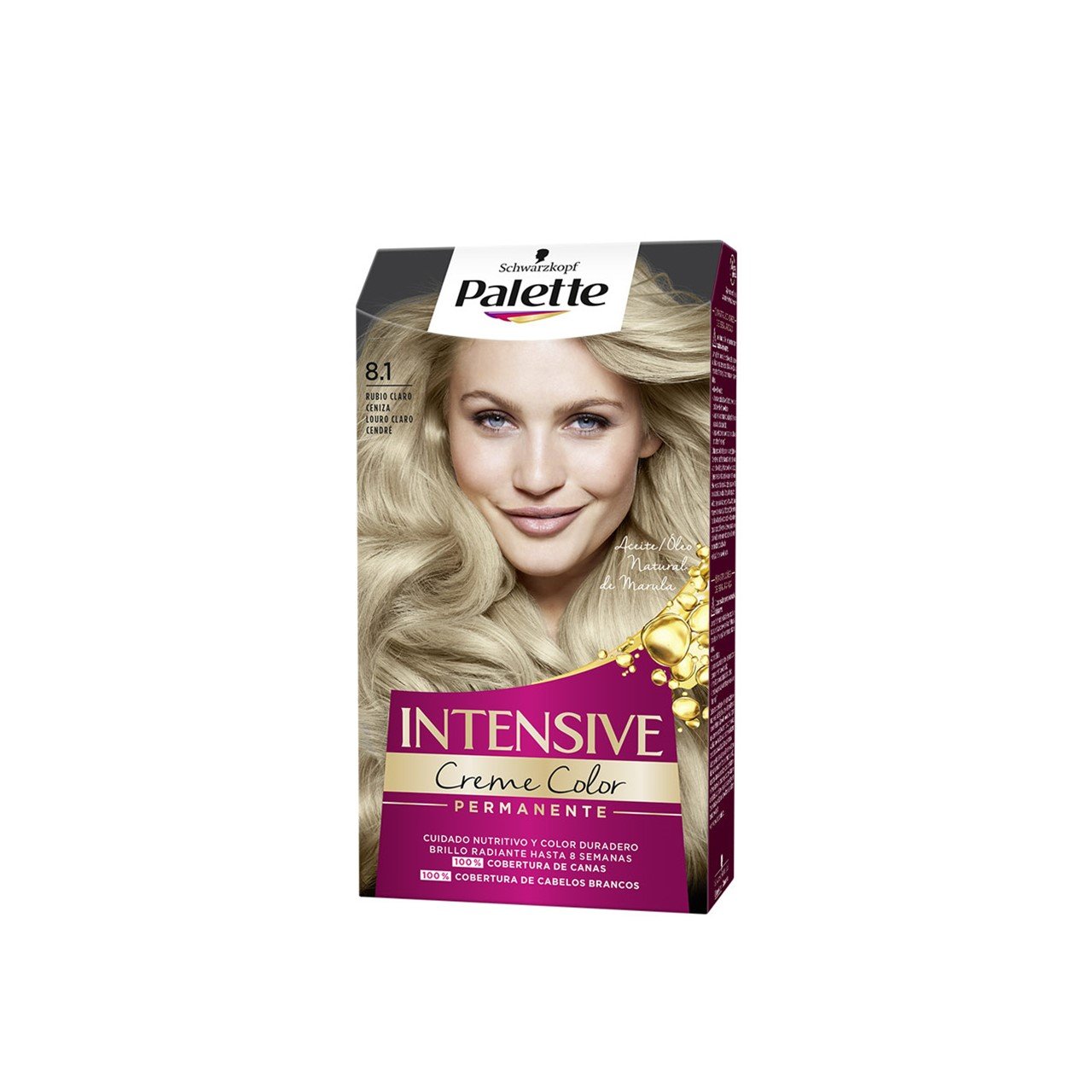 Schwarzkopf Palette Intensive Creme Color Permanent Hair Dye 8.1 Ashy Light Blonde