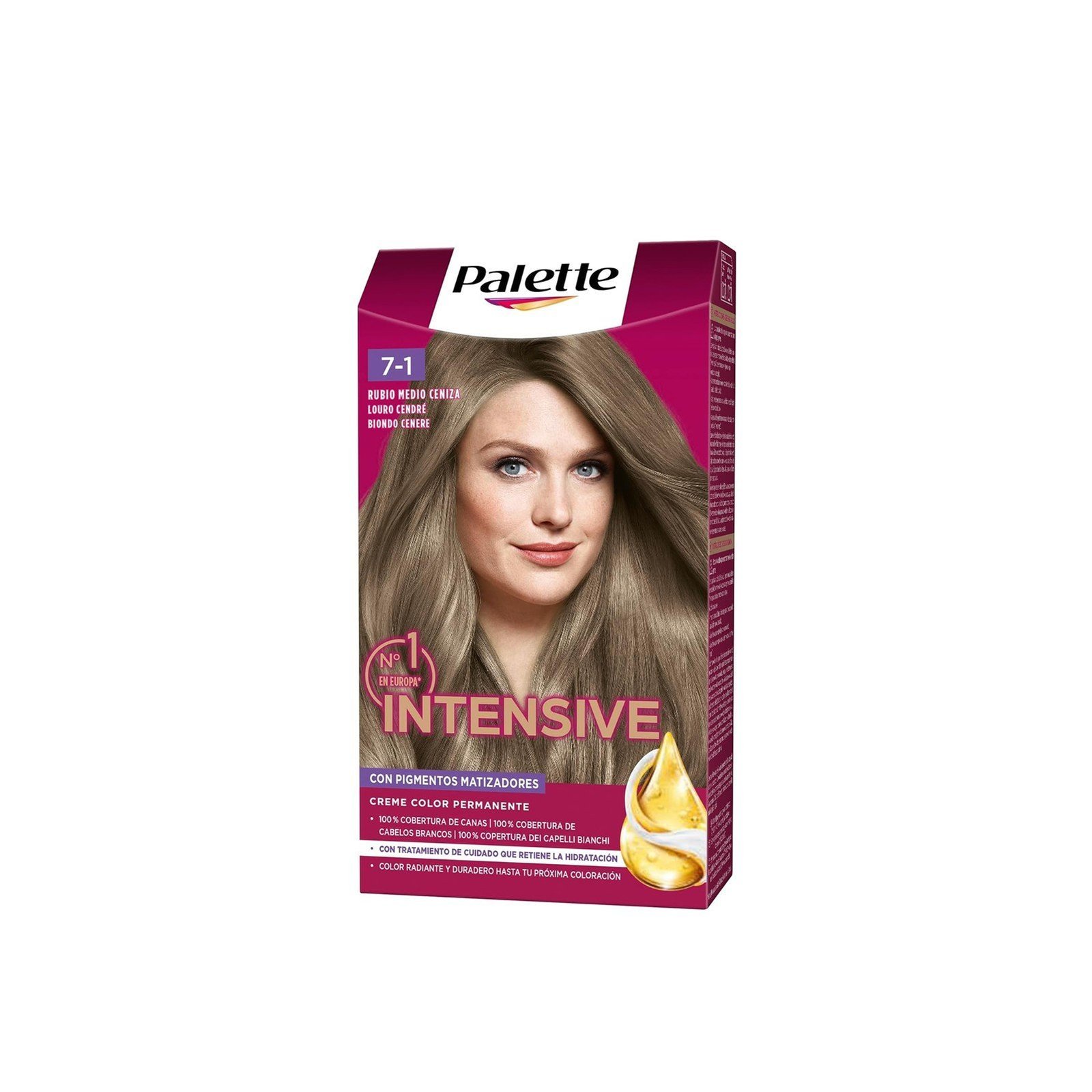 Schwarzkopf Palette Intensive Creme Color Permanent Hair Dye 7-1 Medium Ash Blonde