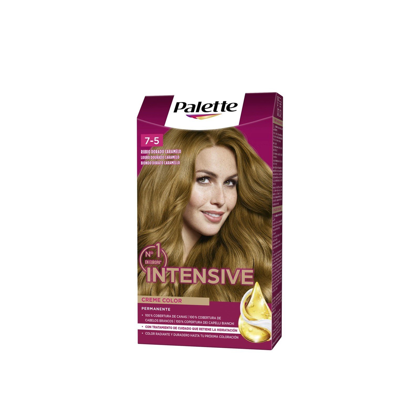 Schwarzkopf Palette Intensive Creme Color Permanent Hair Dye 7.5 Caramel Golden Blonde