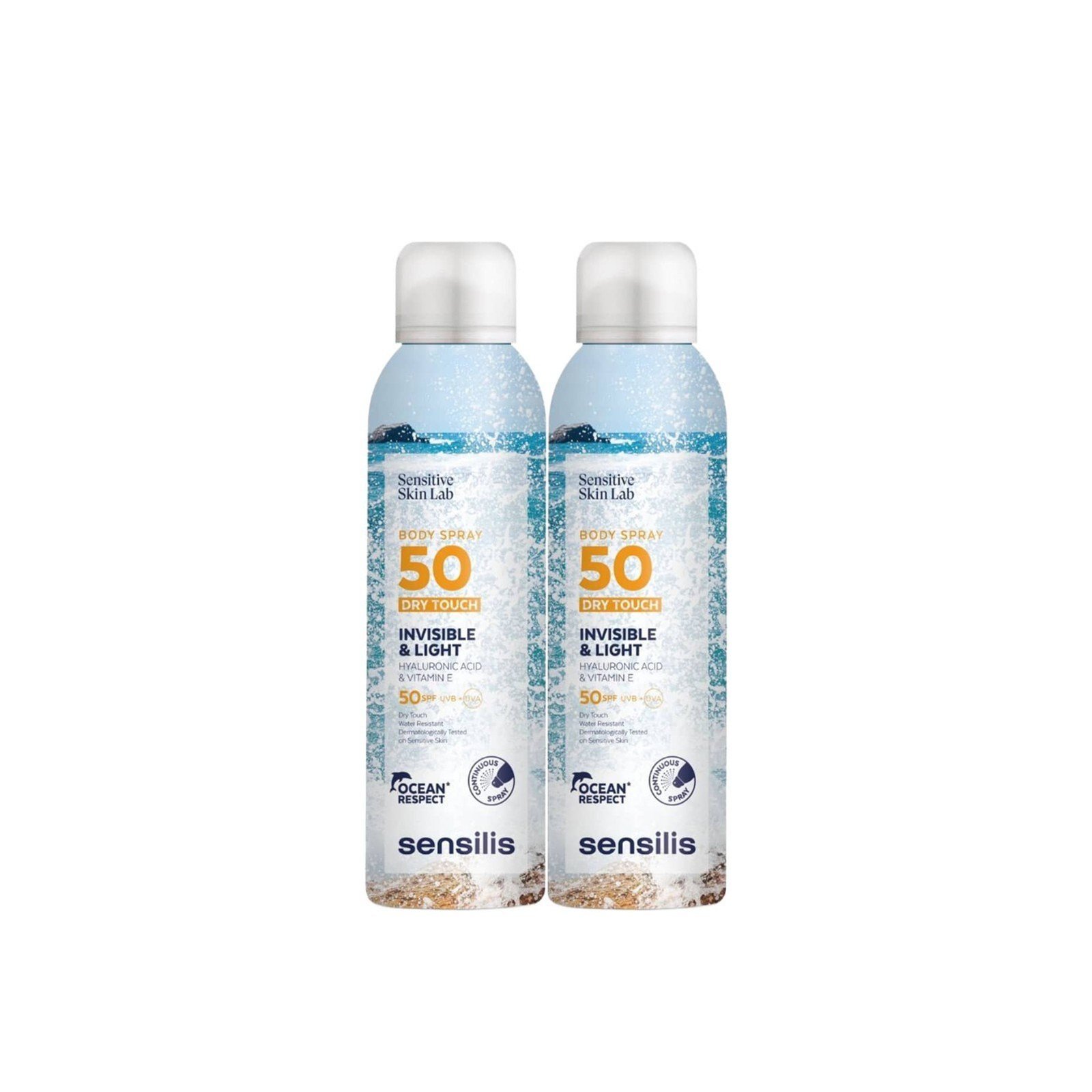 Sensilis Invisible & Light Dry Touch Body Spray SPF50 200ml x2