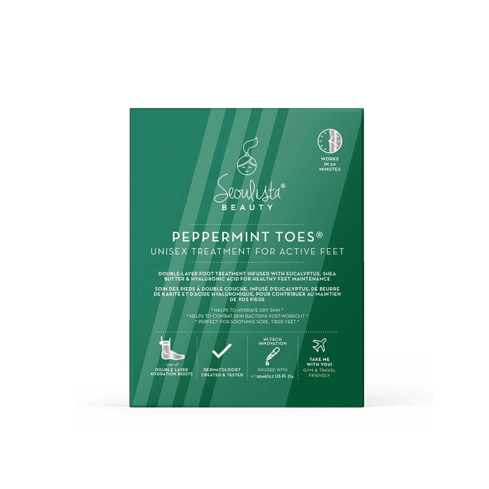 Seoulista Beauty Peppermint Toes Unisex Treatment Foot Mask 20ml (0.7 fl oz)