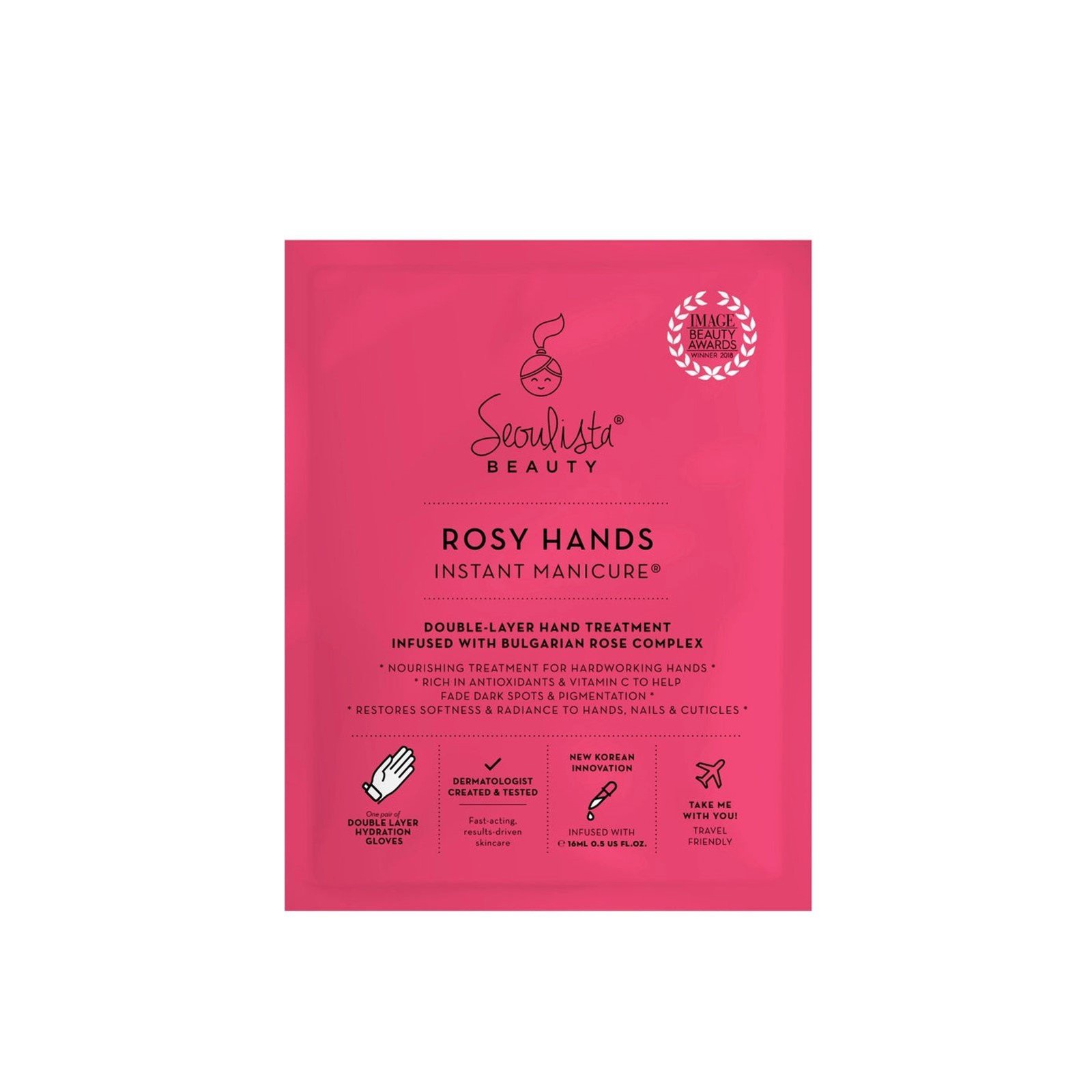 Seoulista Beauty Rosy Hands Instant Manicure Hand Sheet Mask 16ml