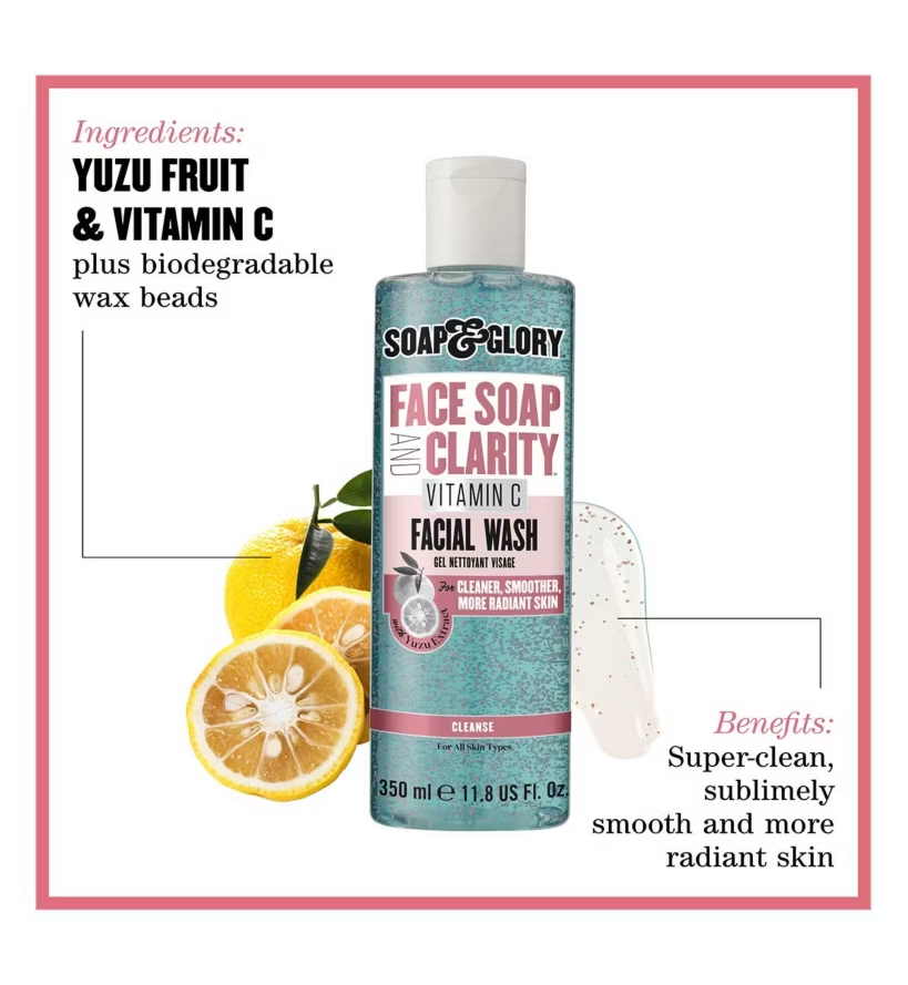 Soap & Glory Face Soap and Clarity Vitamin C Facial Wash 350ml