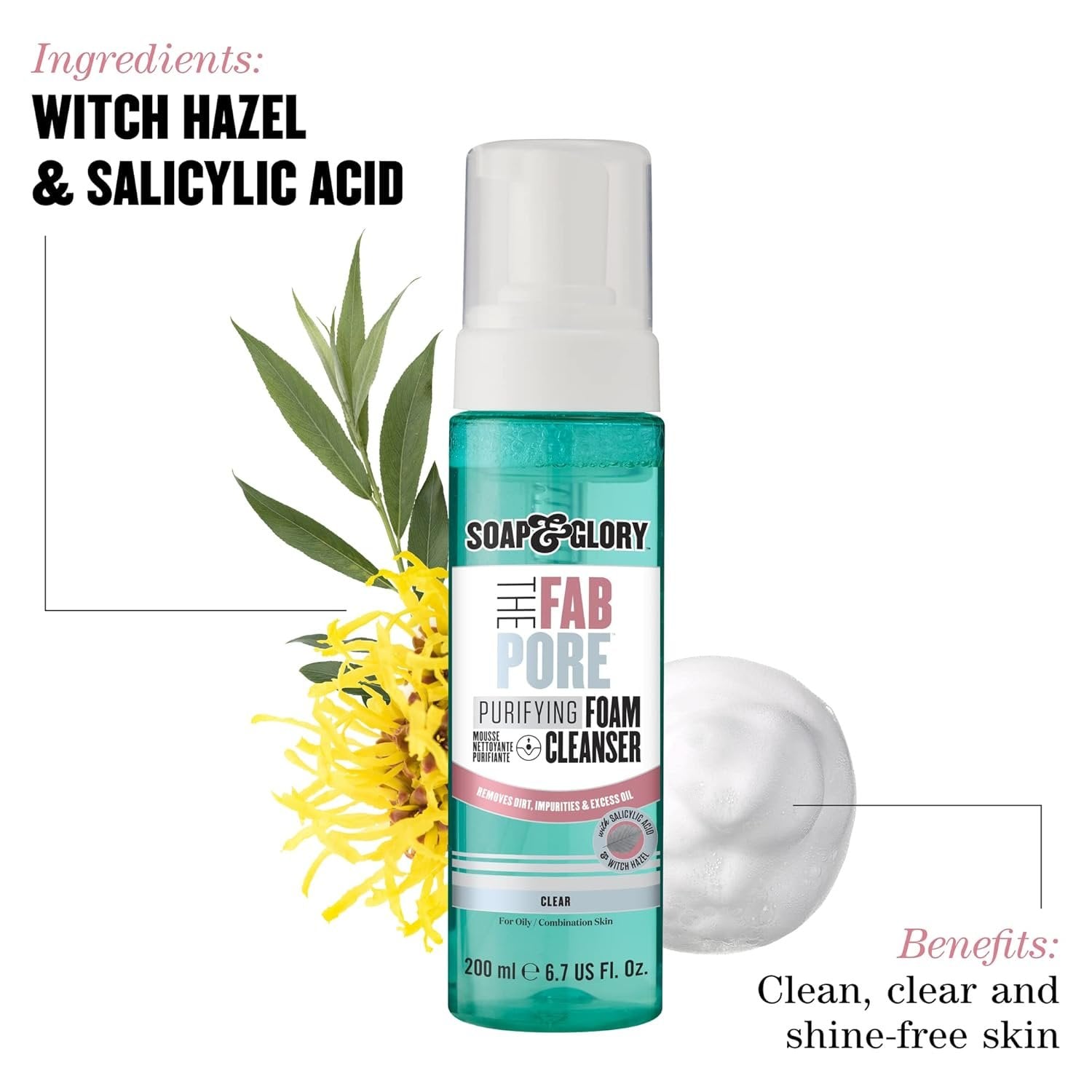 Soap & Glory The Fab Pore Purifying Foam Cleanser 200ml (6.7floz)