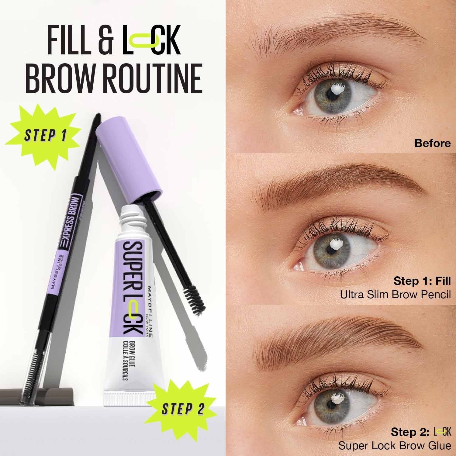 Maybelline Super Lock Tinted Brow Glue 260 Deep Brown 7ml