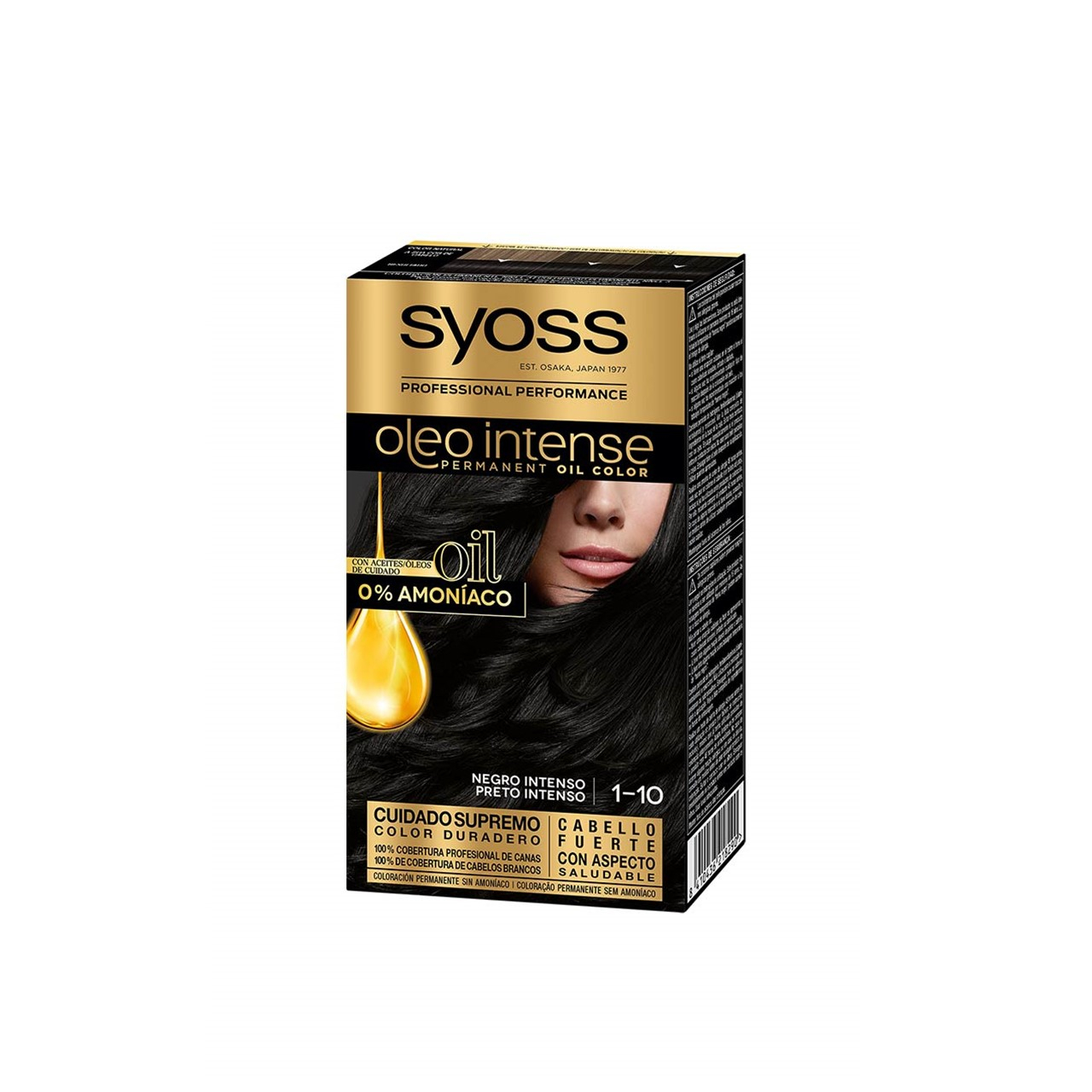 Syoss Oleo Intense Permanent Oil Color 1-10 Intense Black Permanent Hair Dye