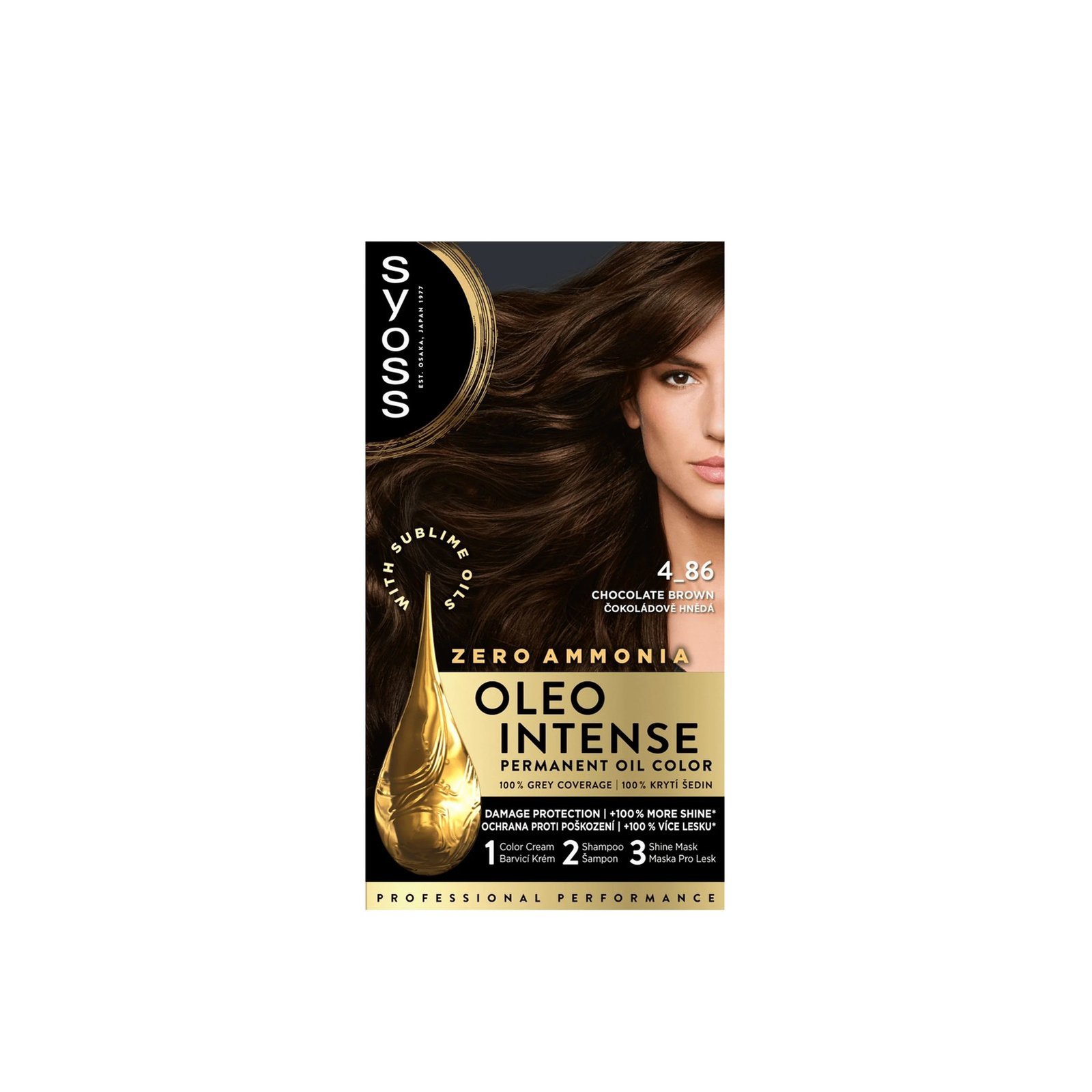 Syoss Oleo Intense Permanent Oil Color Permanent Hair Dye 4-86 Chocolate Brown