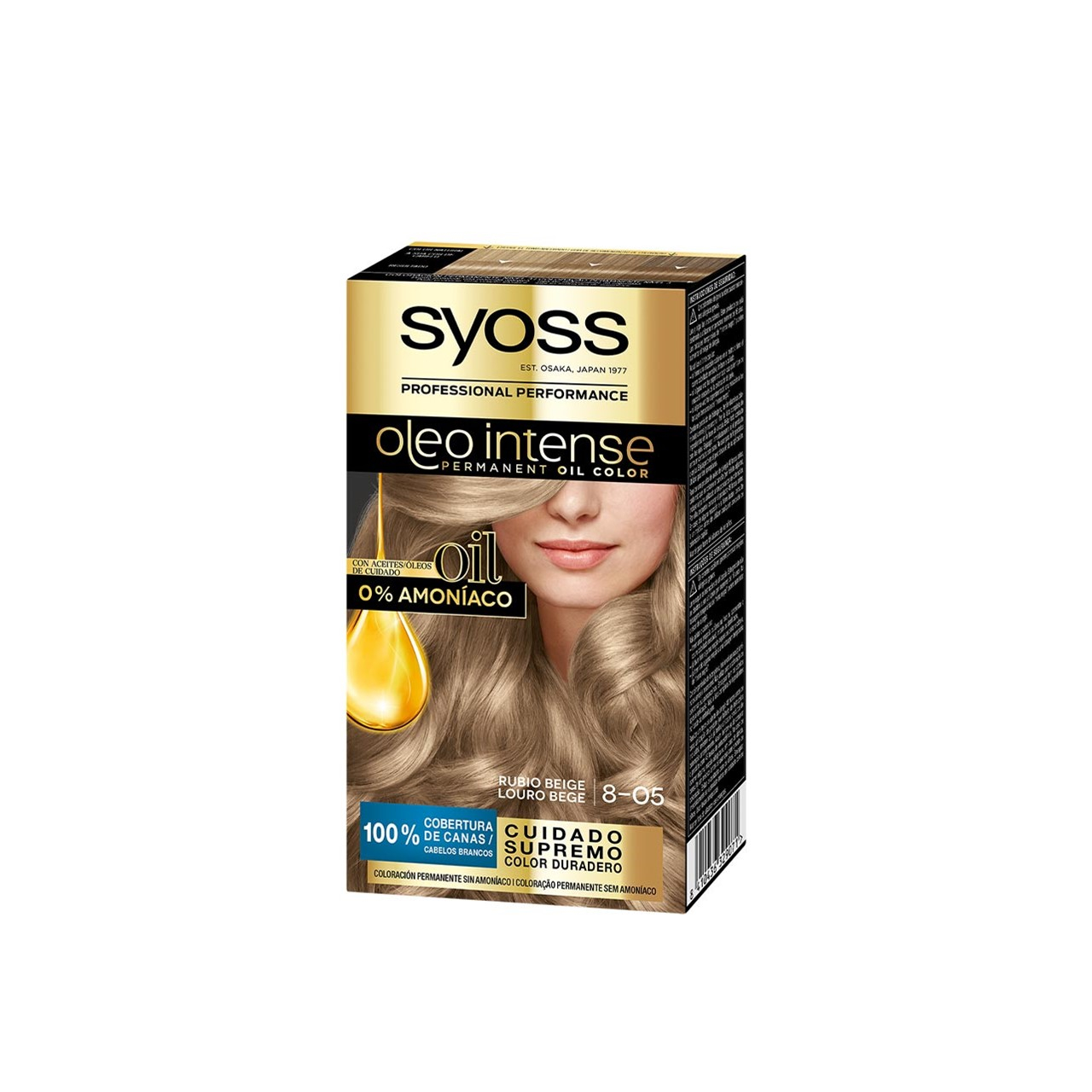 Syoss Oleo Intense Permanent Oil Color 8-05 Beige Blonde Permanent Hair Dye