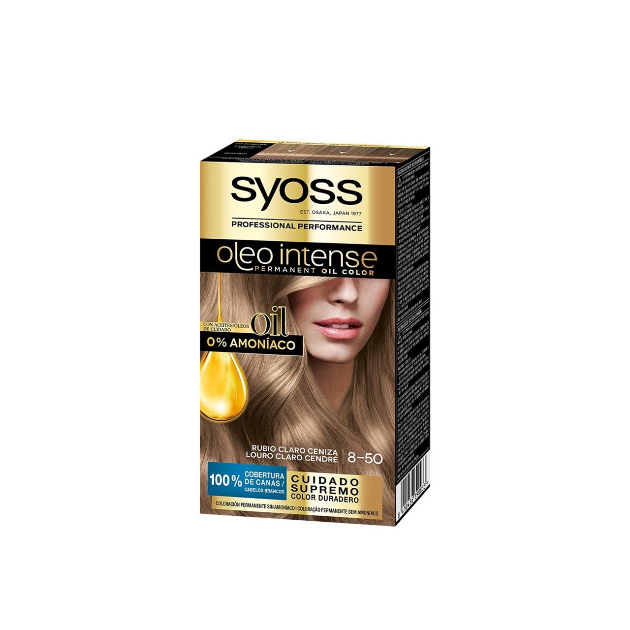 Syoss Oleo Intense Permanent Oil Color 8-50 Ashy Blonde Permanent Hair Dye