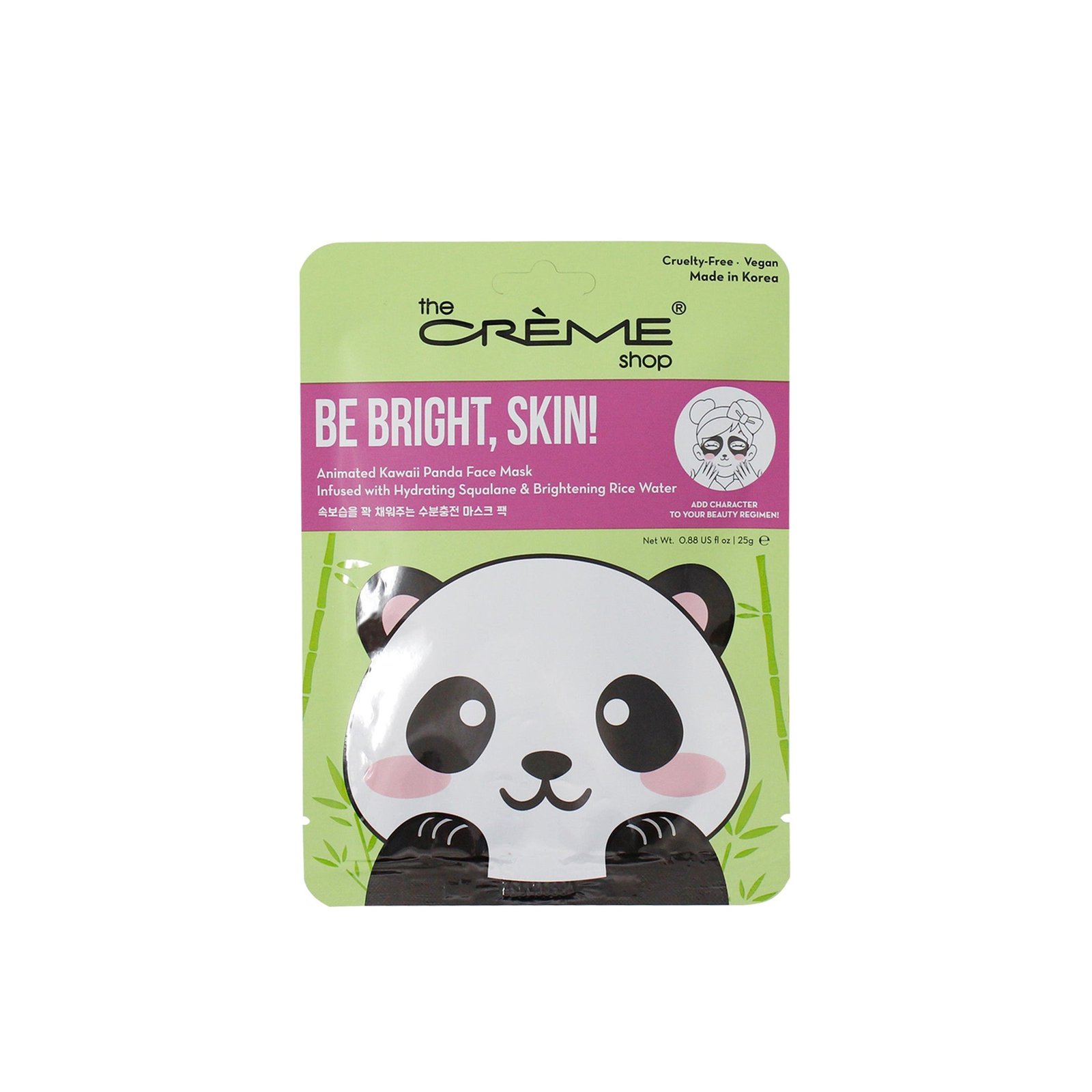 The Crème Shop Be Bright, Skin! Animated Kawaii Panda Face Mask 25g (0.88 oz)