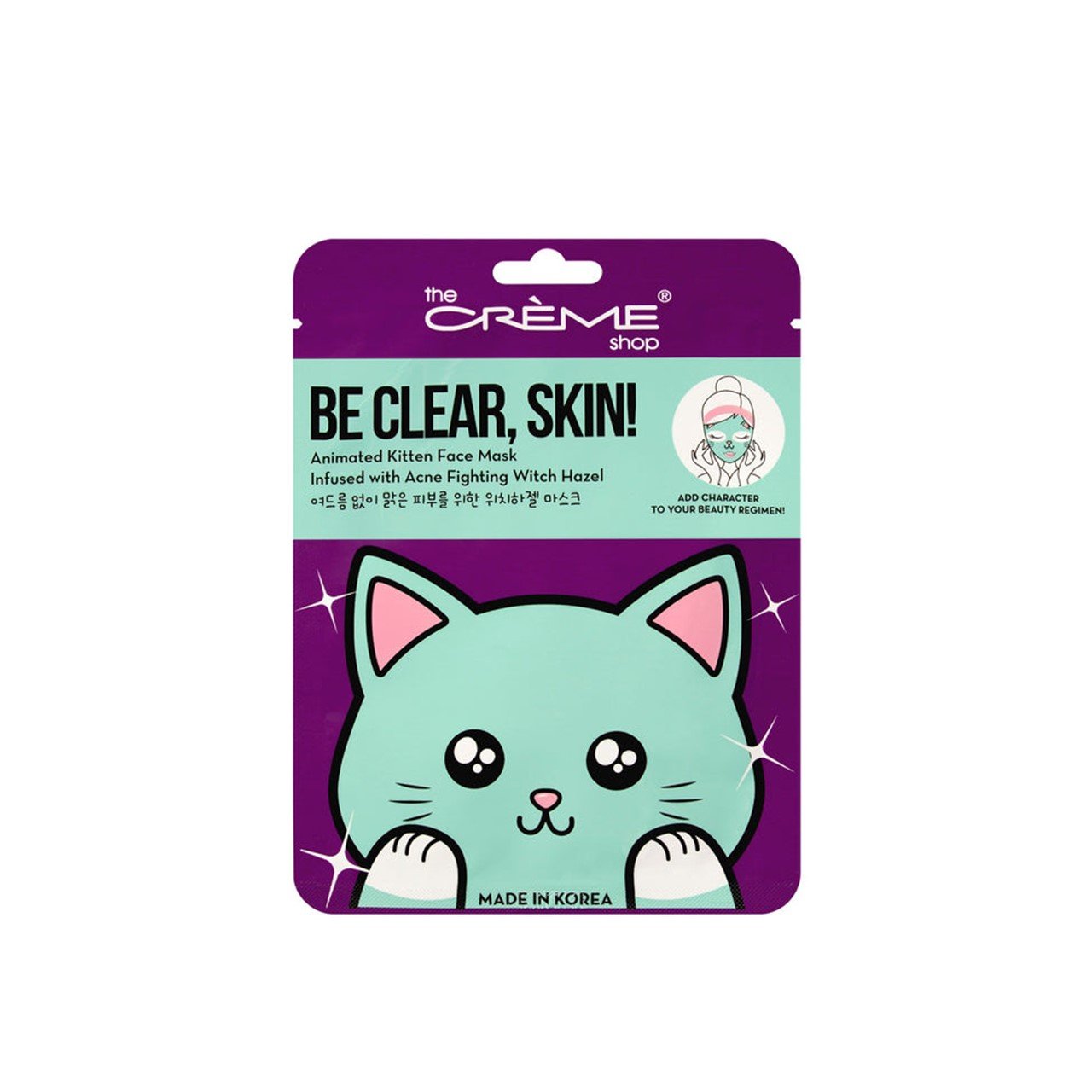 The Crème Shop Be Clear, Skin! Animated Kitten Face Mask 25g