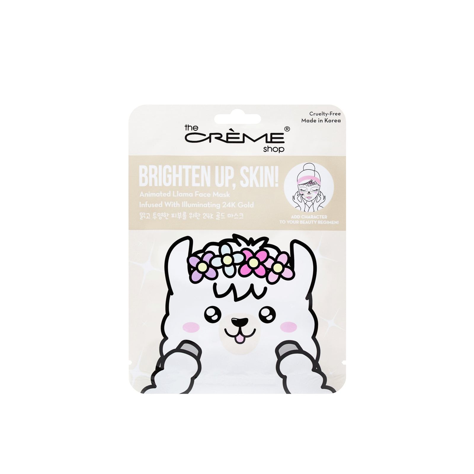 The Crème Shop Brighten Up, Skin! Animated Llama Face Mask 25g