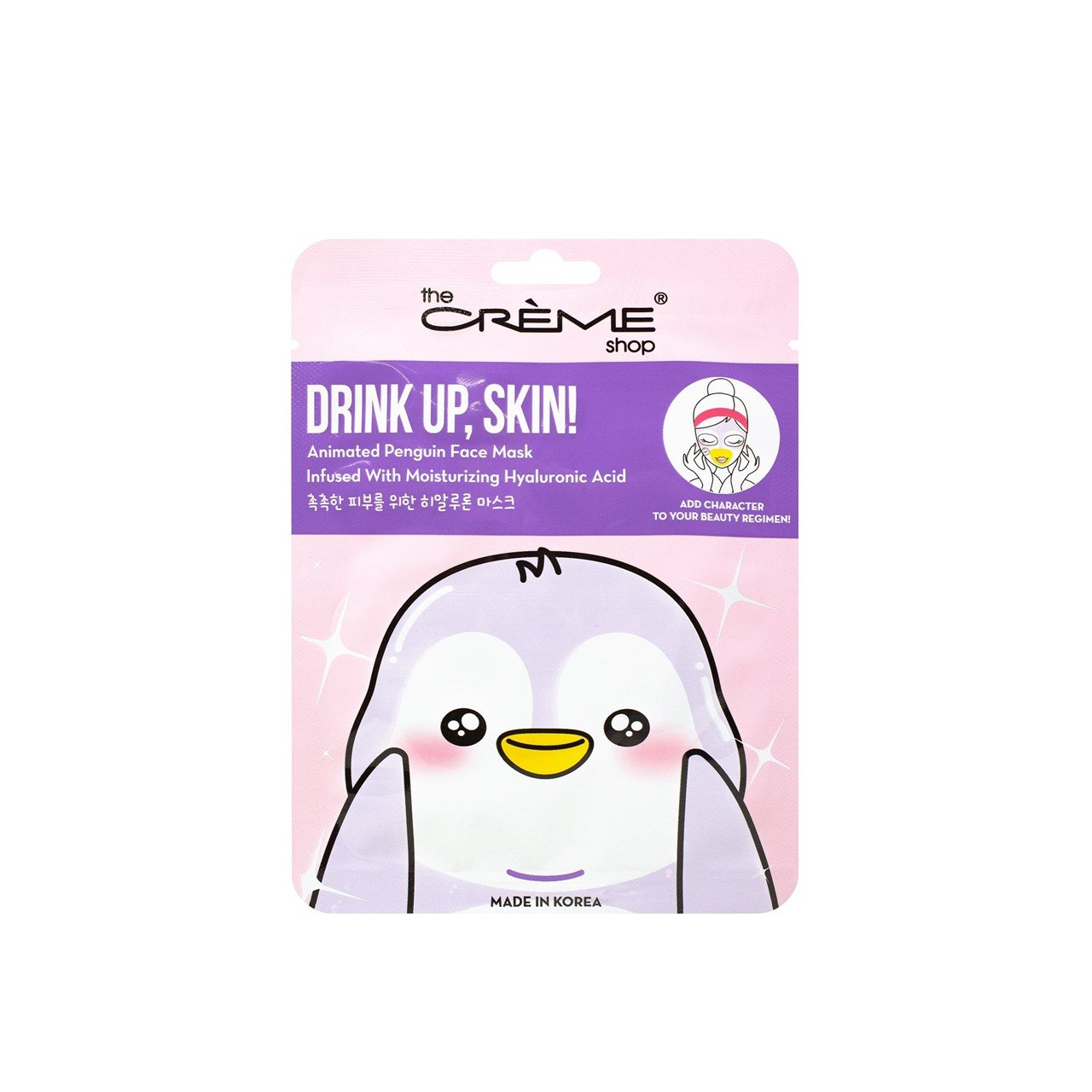 The Crème Shop Drink Up, Skin! Animated Penguin Face Mask 25g