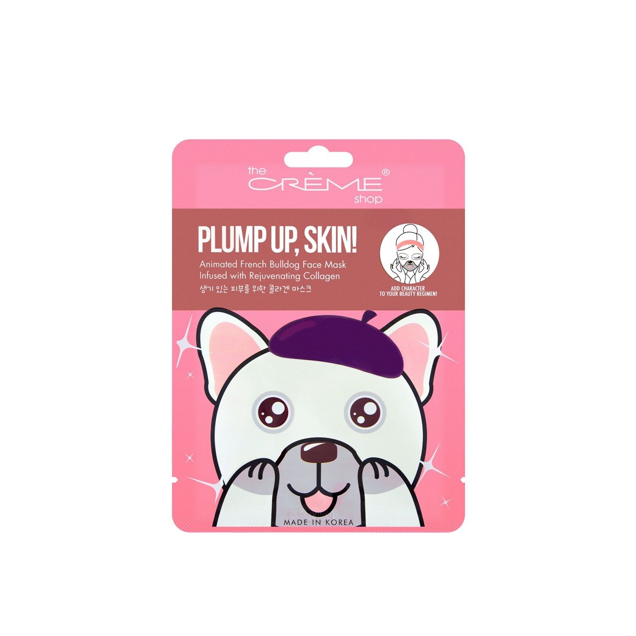 The Crème Shop Plump Up, Skin! Animated French Bulldog Face Mask 25g