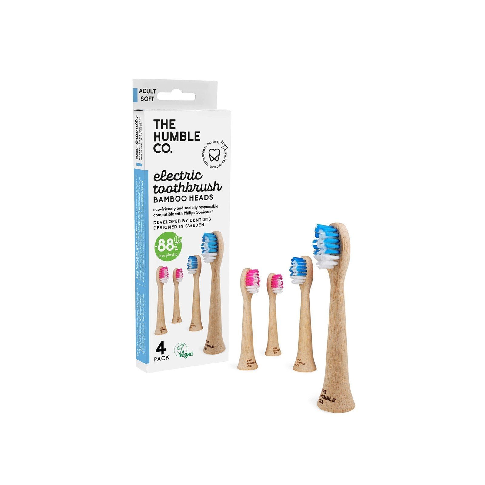 The Humble Co. Bamboo Electric Toothbrush Heads x4