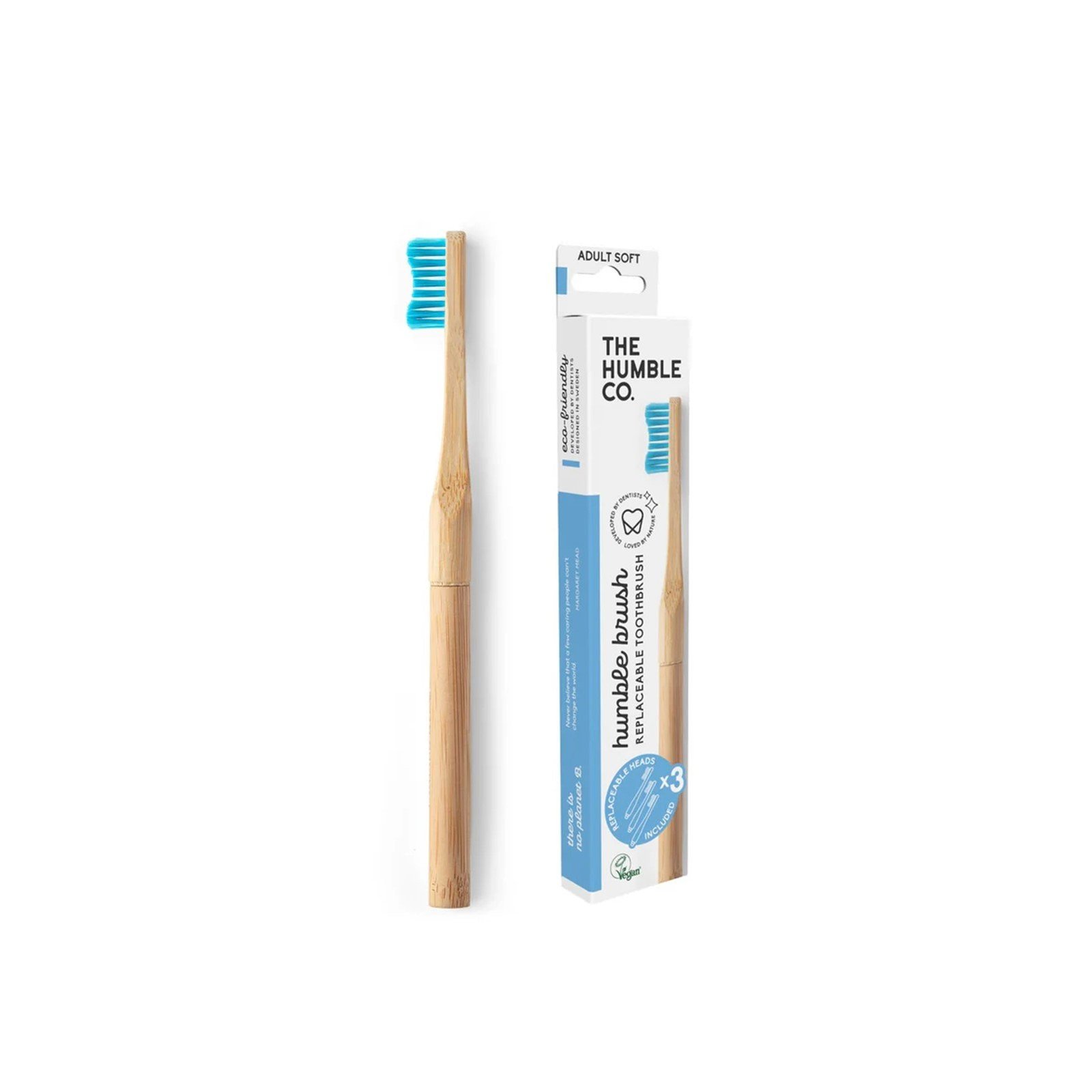 The Humble Co. Humble Brush Replaceable Toothbrush Soft + Replaceable Head x3