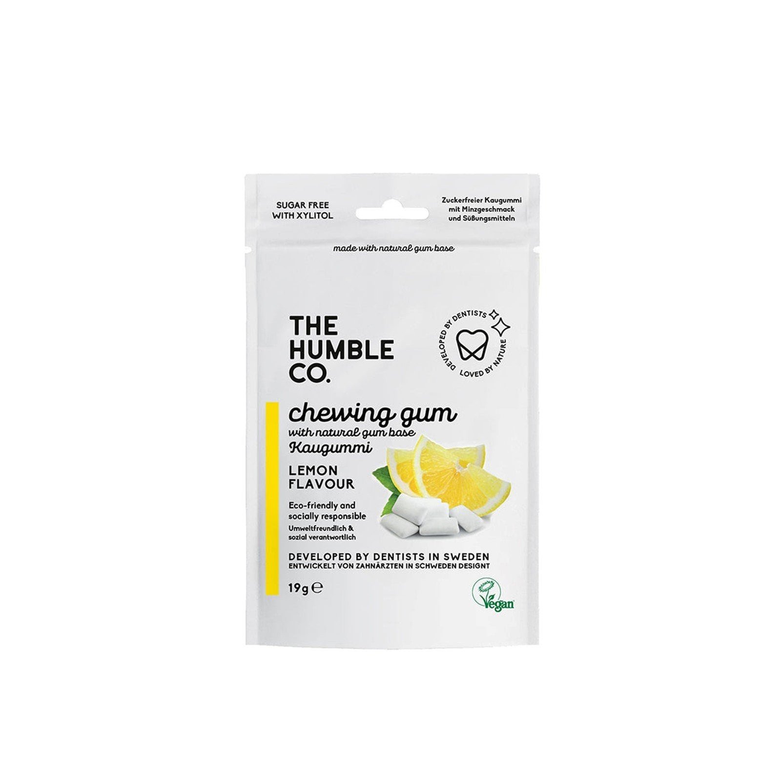 The Humble Co. Natural Chewing Gum Lemon Flavour 19g