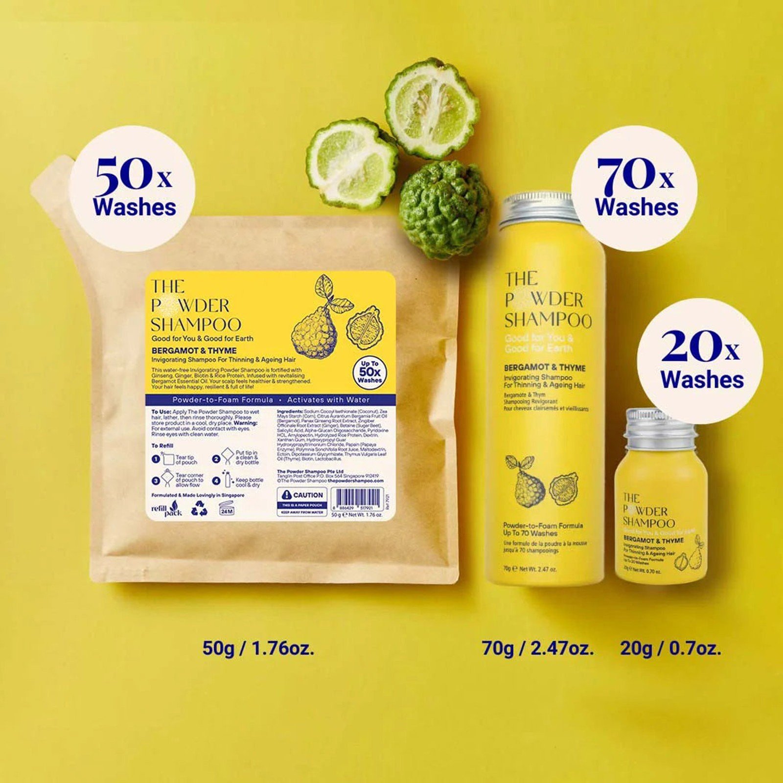 The Powder Shampoo Invigorating Shampoo Bergamot & Thyme 20g