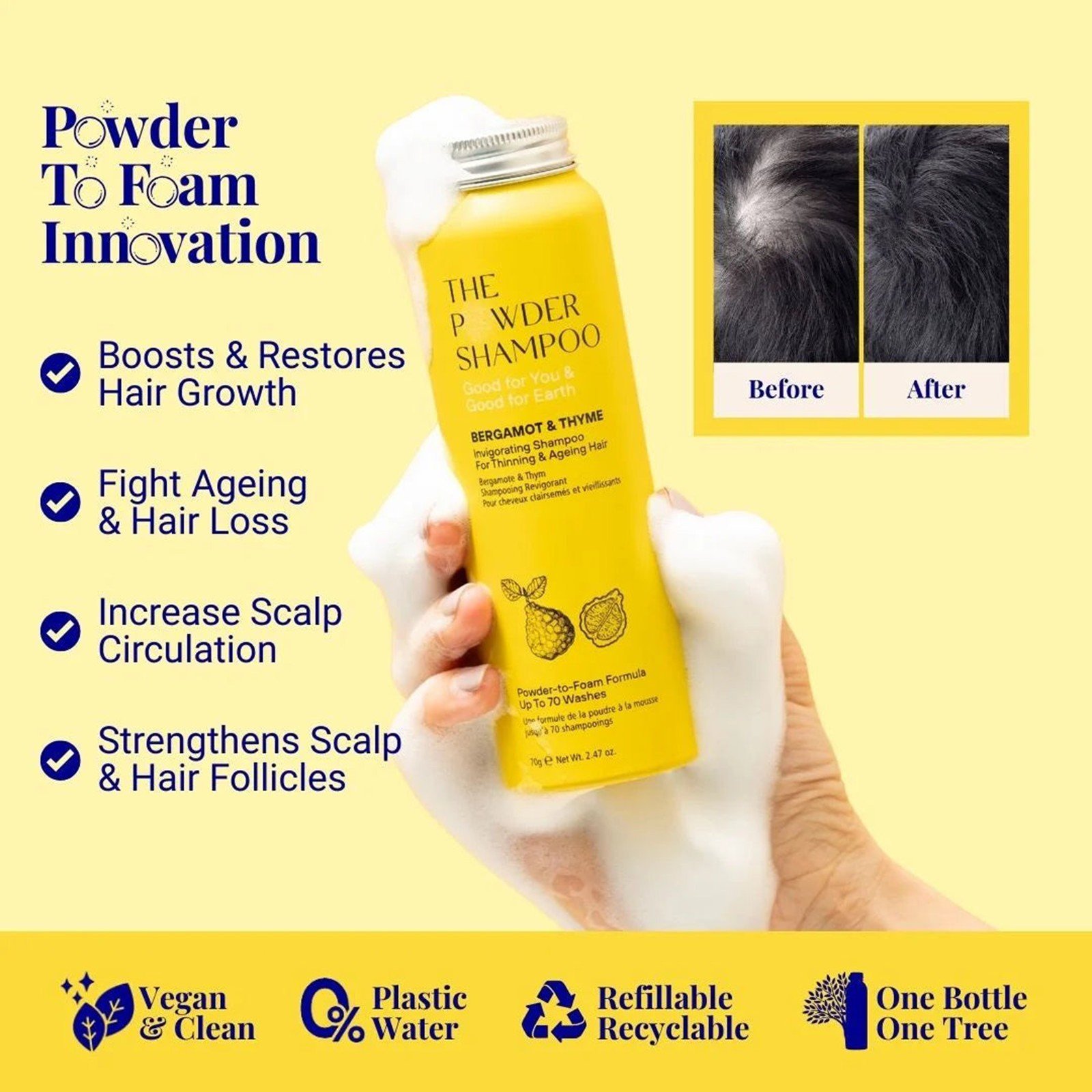 The Powder Shampoo Invigorating Shampoo Bergamot & Thyme 20g