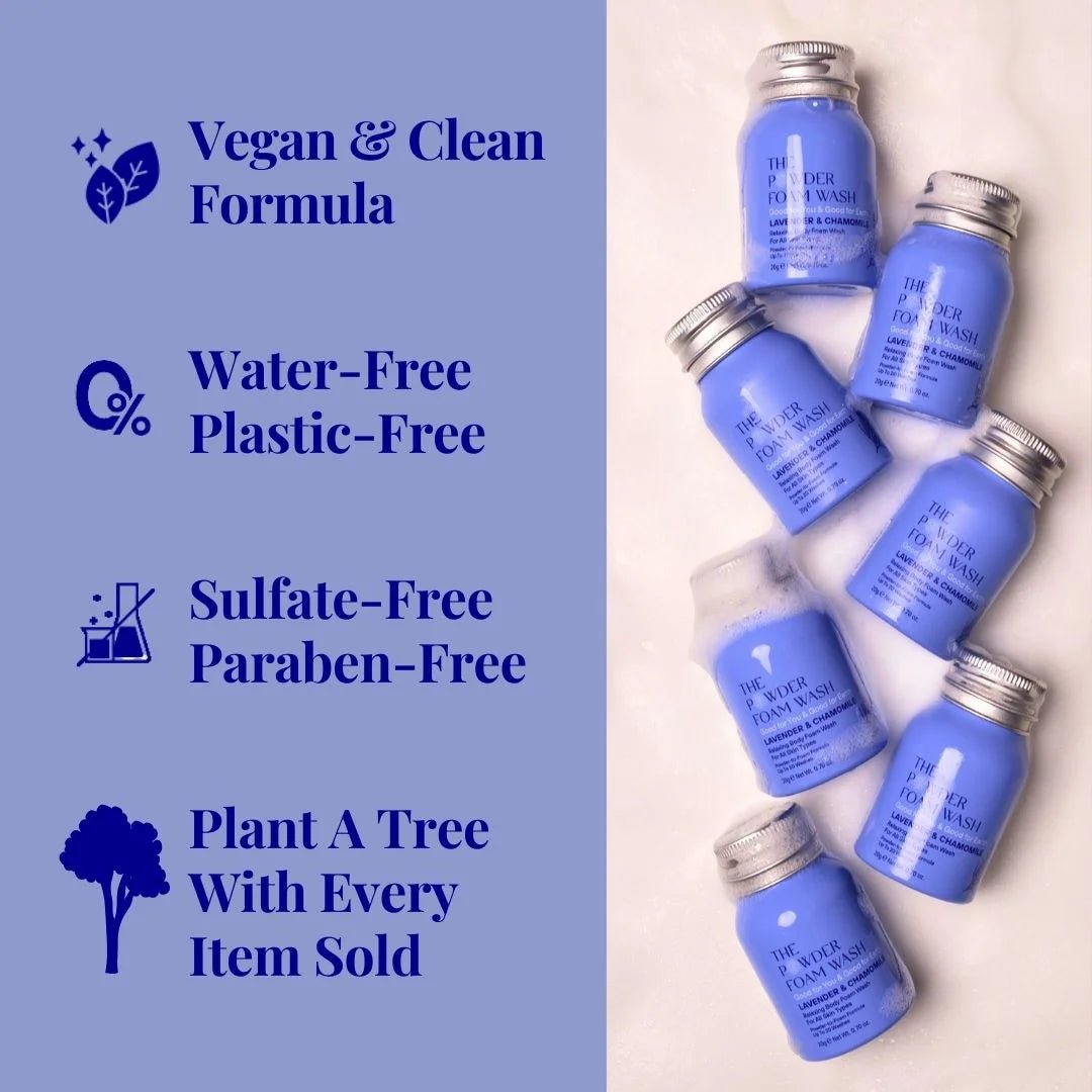 The Powder Shampoo Relaxing Body Foam Wash Lavender & Chamomile 70g