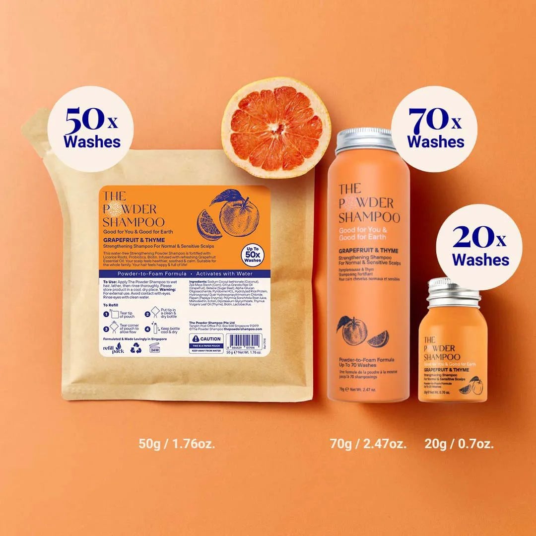 The Powder Shampoo Strengthening Shampoo Grapefruit & Thyme 70g