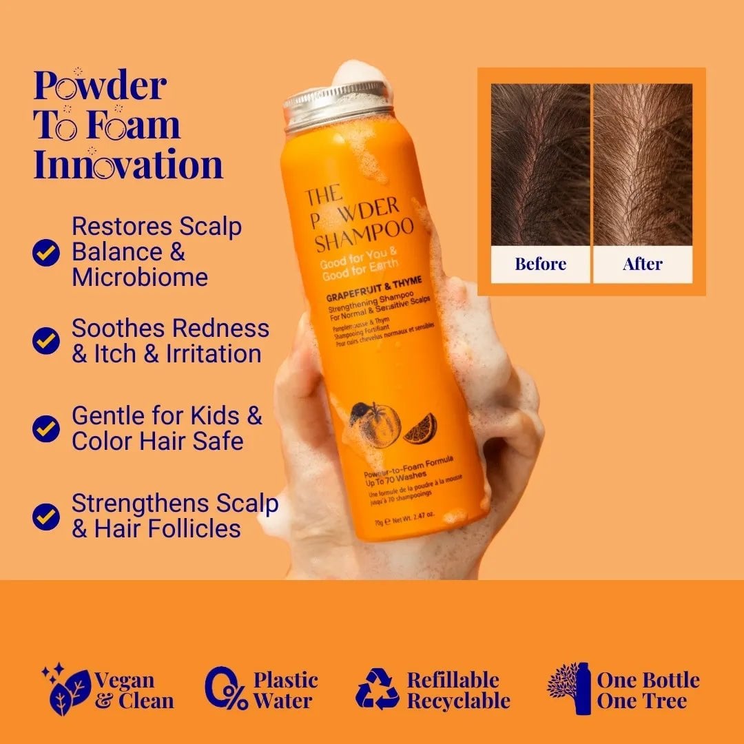 The Powder Shampoo Strengthening Shampoo Grapefruit & Thyme 70g