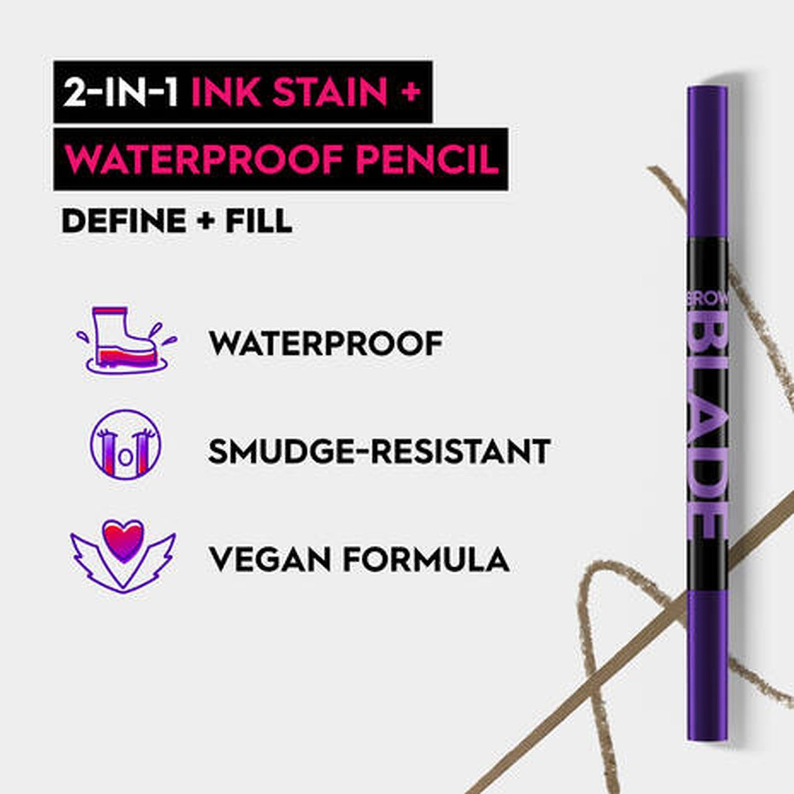 Urban Decay حواجب Blade مقاوم للماء Pencil + Ink Stain Taupe Trap